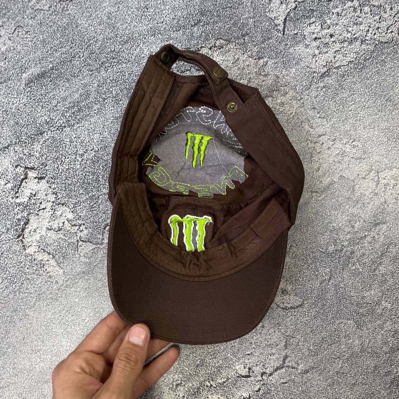 Vintage Vintage New Era Monster Energy Brown Cap Hat Y2K Size ONE SIZE - 4 Thumbnail