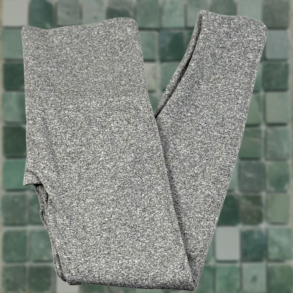 Vintage Womens Small Heather Grey Knit Leggings Athleisure Lounge Pants Activewear 26x25 Size 28" / US 6 / IT 42 - 1 Thumbnail