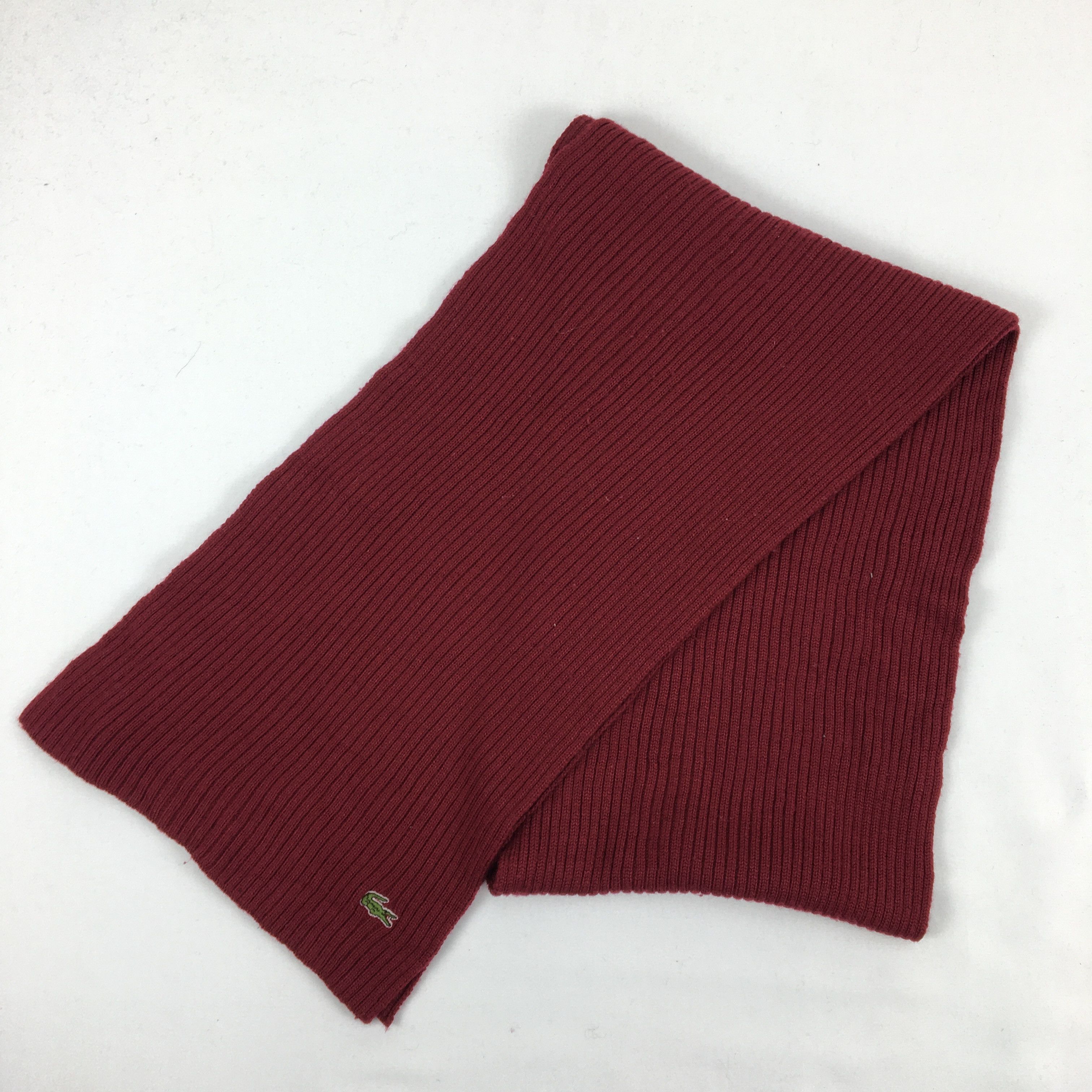 Lacoste Vintage Lacoste Muffler Wool Ribbed Scarves Size ONE SIZE - 3 Thumbnail