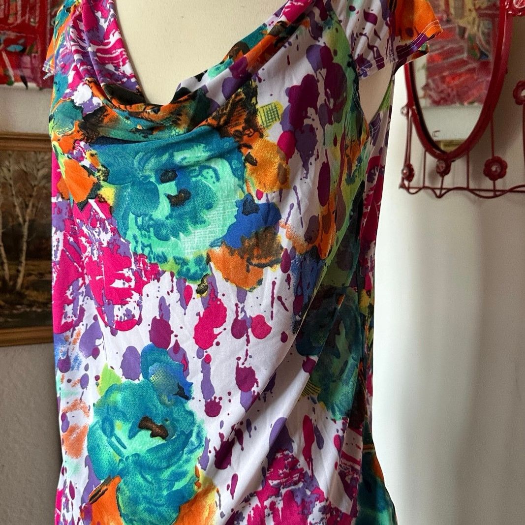 Other project multicolor paint splattered short sleeve blouse Size XL / US 12-14 / IT 48-50 - 2 Thumbnail