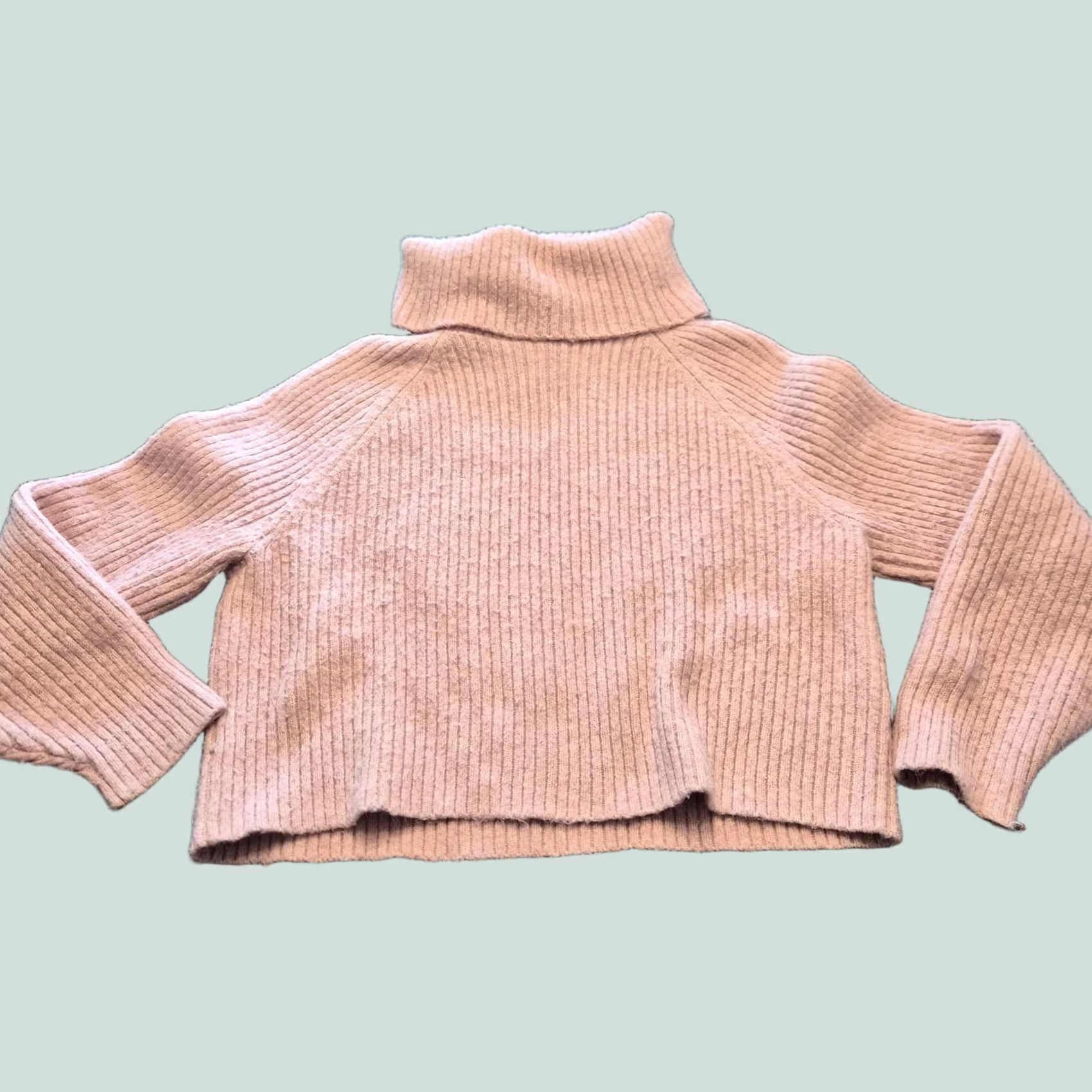 Old Navy Old Navy Womens Sweater Cropped GO-Recycled Pink Size Small Ribbed Pullover Turtleneck Long Sleeve Knit Size S / US 4 / IT 40 - 1 Thumbnail