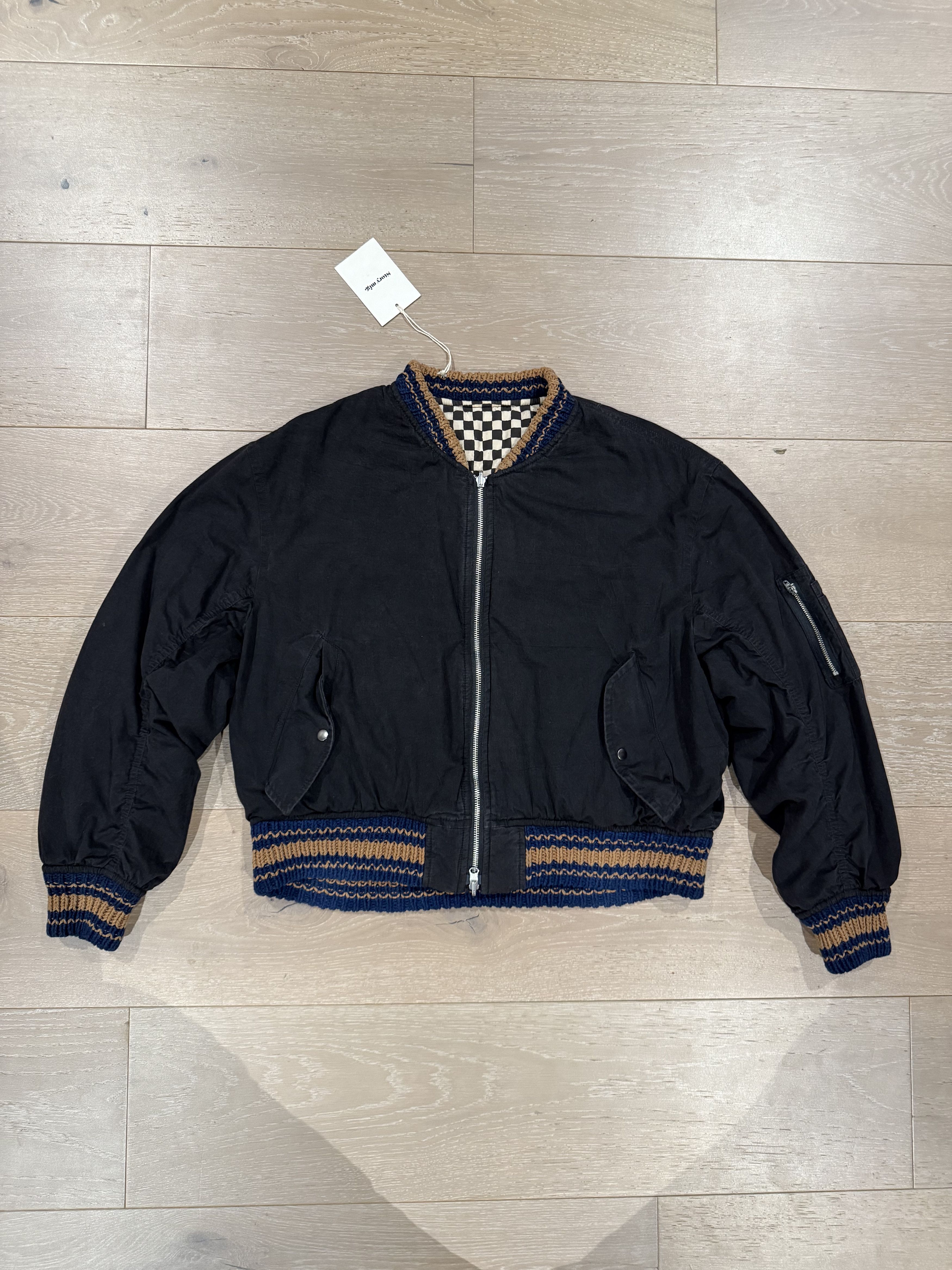Story Mfg. 💚 Story Mfg. Handmade Seed Bomber Black Wonky-Wear Medium Size US M / EU 48-50 / 2 - 9 Thumbnail