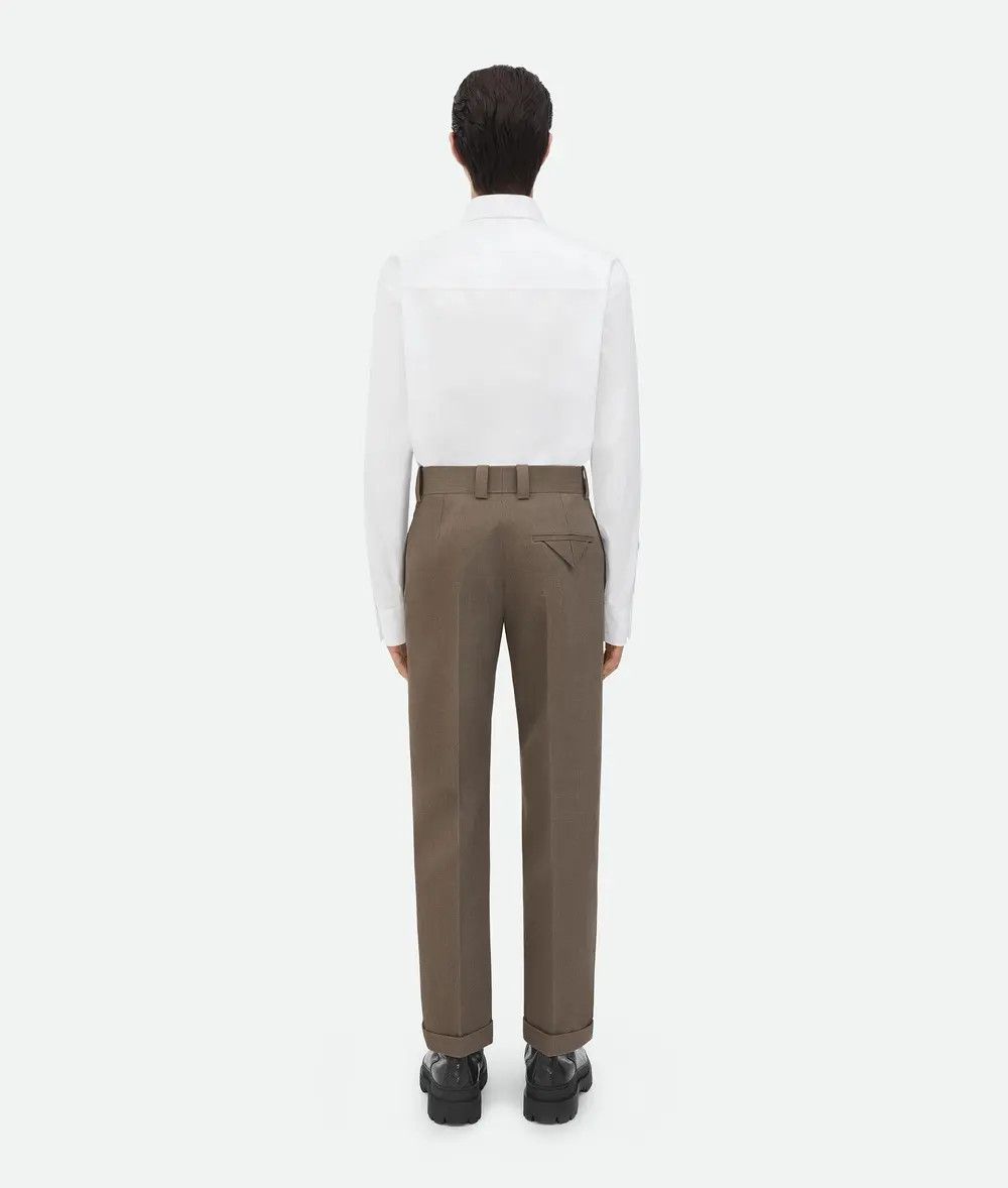 Bottega Veneta o1lf3ng11025 Wool Twill Cropped Trousers Grey/Ochre Melange Size US 30 / EU 46 - 3 Thumbnail