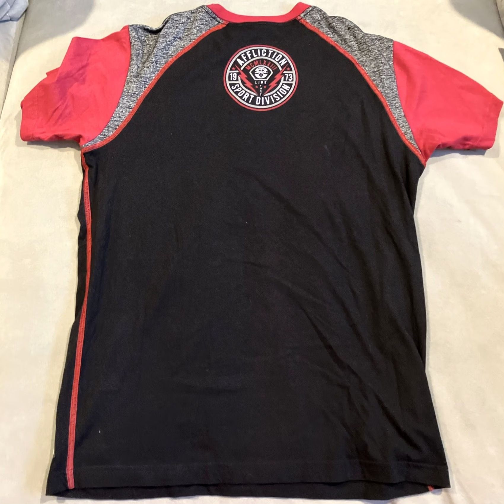 Affliction Affliction Athletics T Shirt - Large - Black - Short Sleeve Crew Neck - Embroidered - Men Size US L / EU 52-54 / 3 - 4 Thumbnail