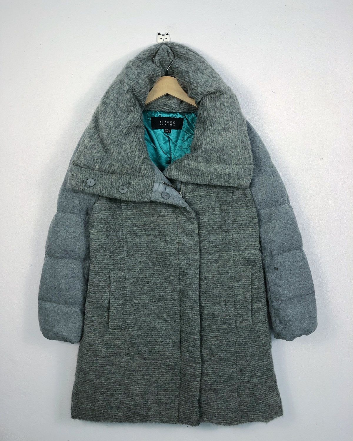 image of Atsuro Tayama Wool Puffer Jacket in Grey, Women's (Size Small)