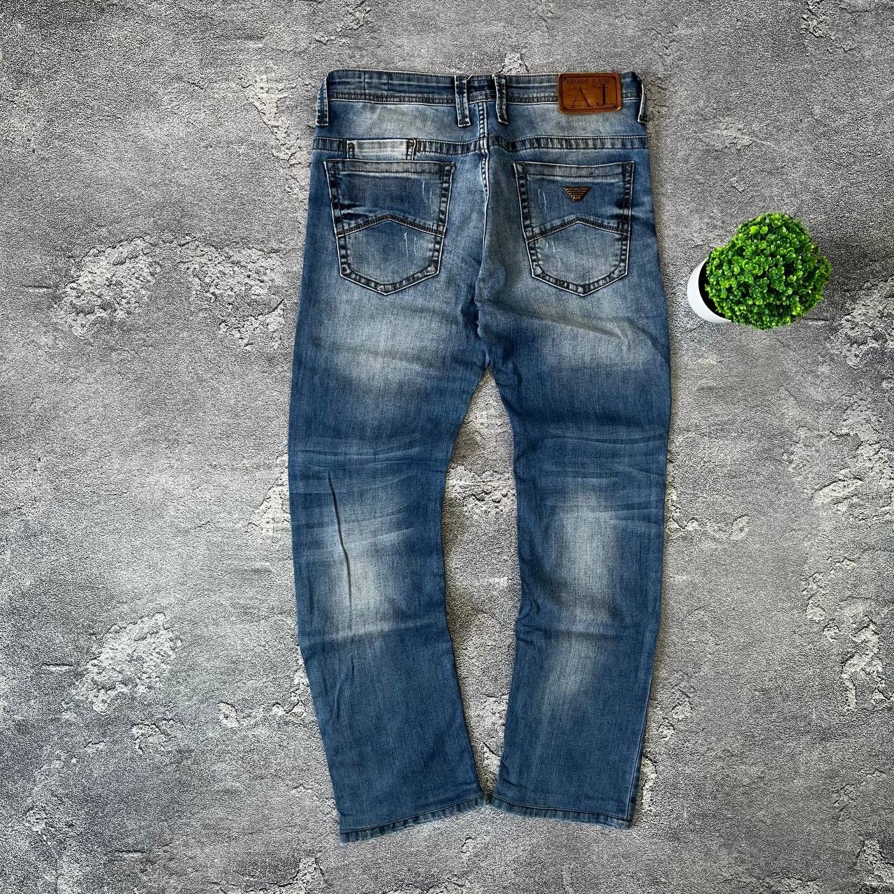 Vintage Armani Jeans Metal Logo Denim Pants Grey Size 34х34