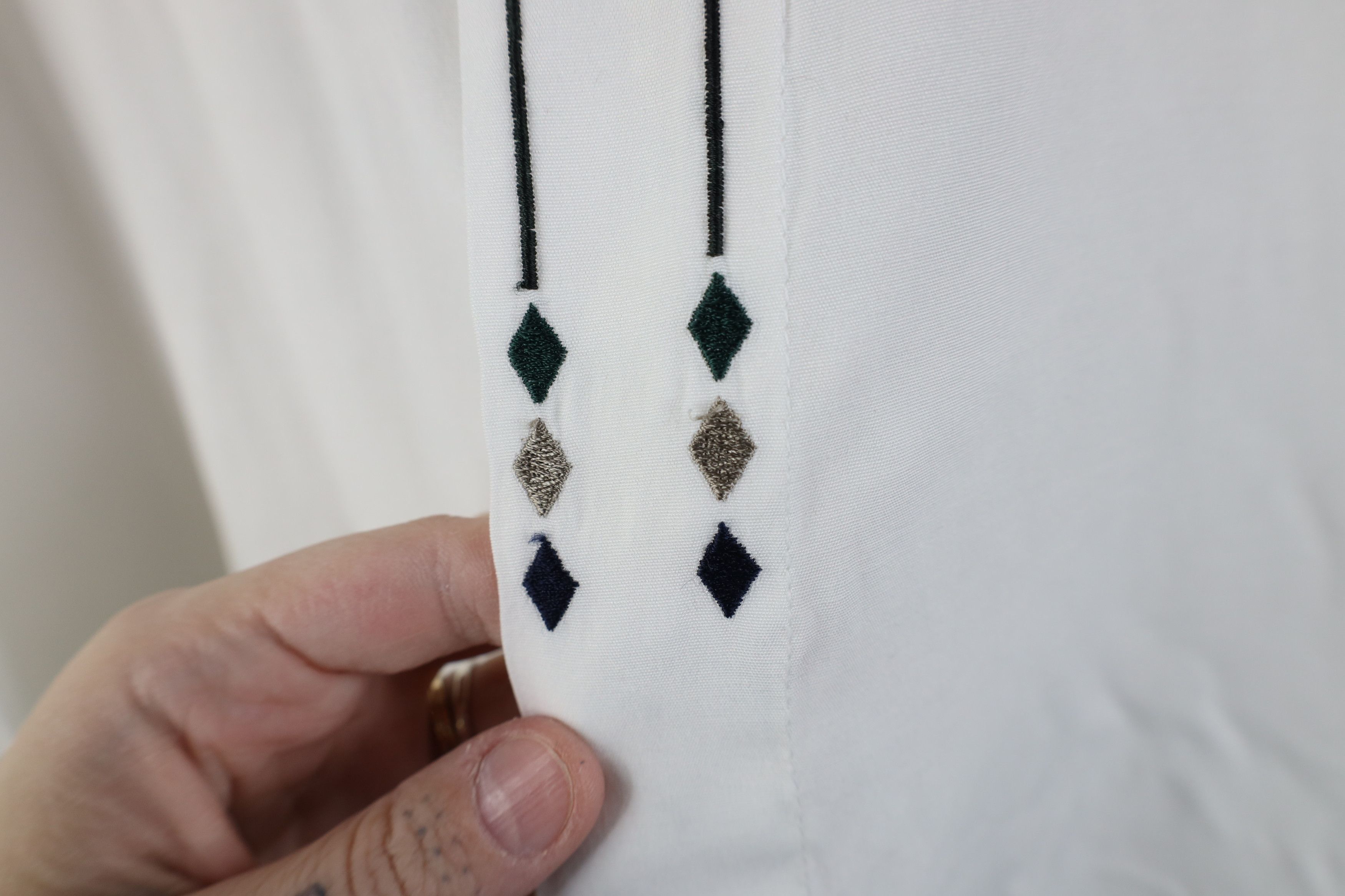 Vintage Vintage 90s Streetwear Geometric Band Collar Button Shirt Size US L / EU 52-54 / 3 - 6 Thumbnail