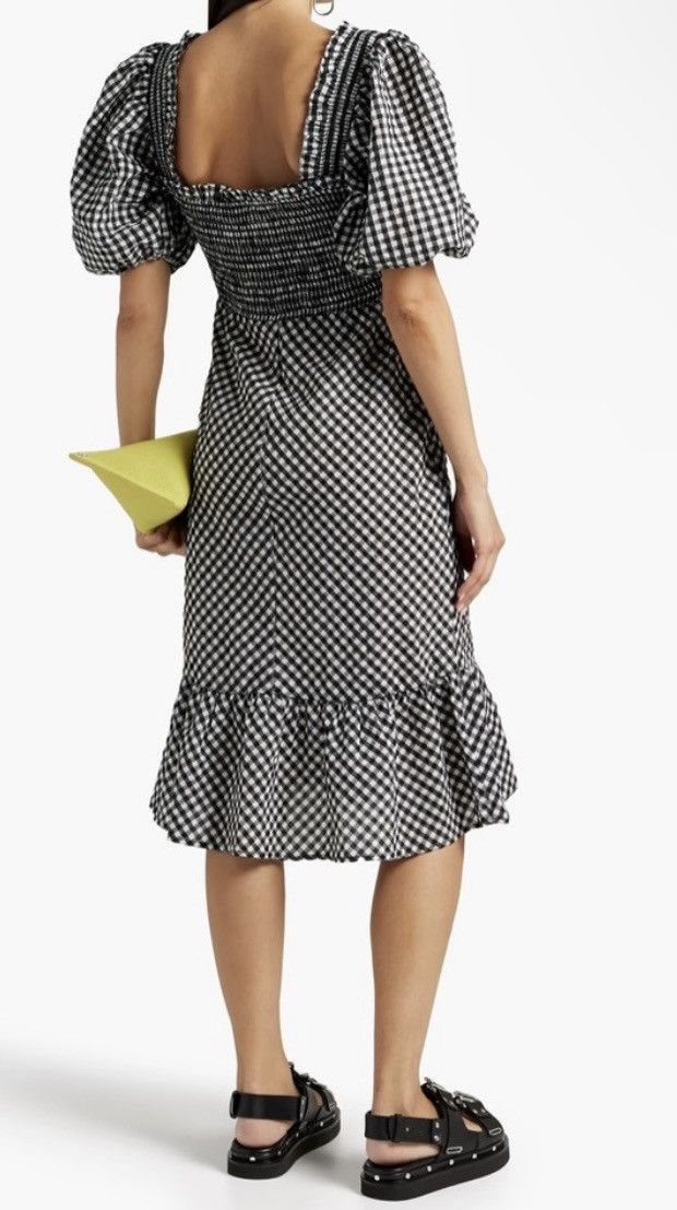Ganni GANNI Smocked Gingham Seersucker Dress Size S / US 4 / IT 40 - 3 Thumbnail