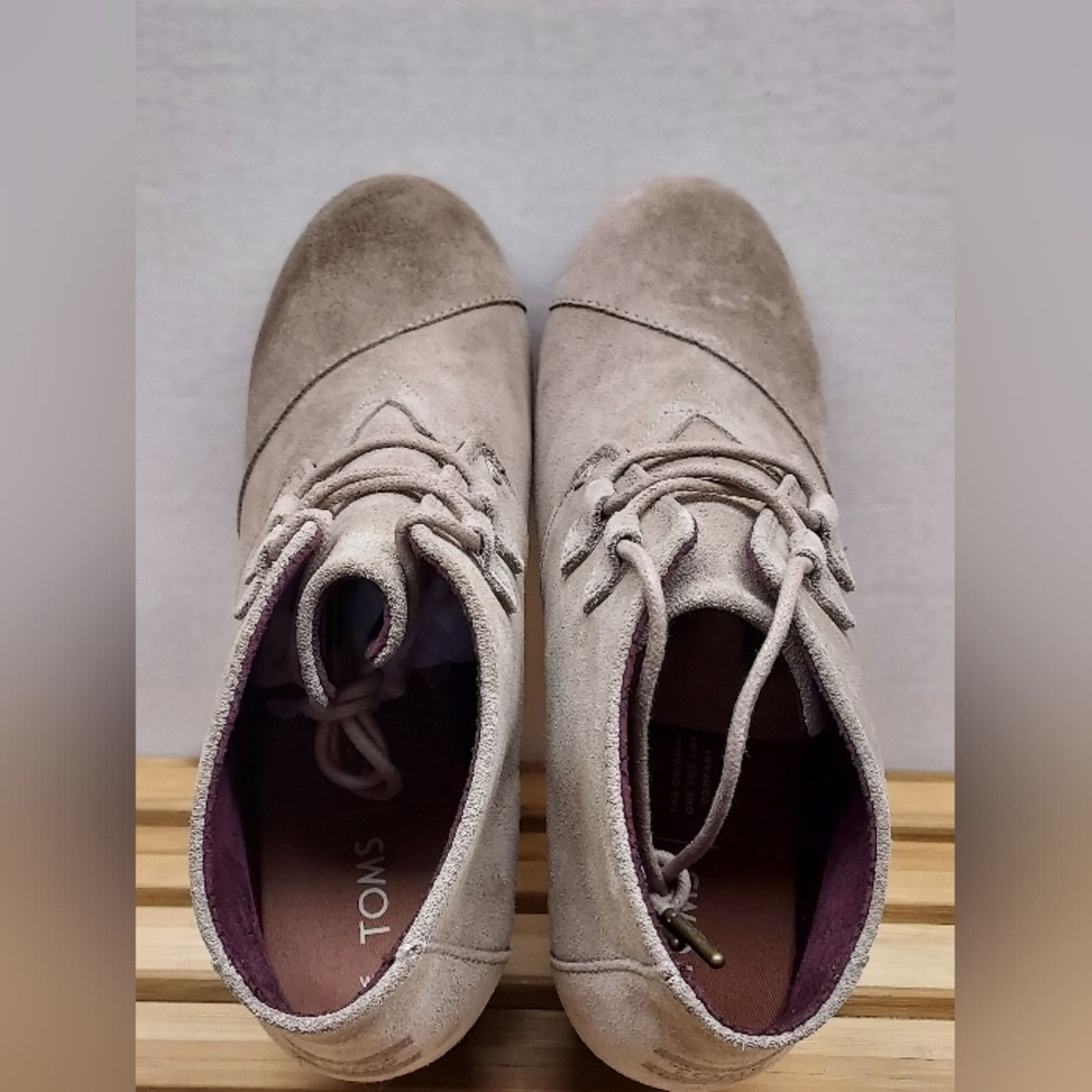 Toms TOMS Womens Beige Kala Wedge Ankle Booties Size 10 Size US 10 / IT 40 - 9 Thumbnail