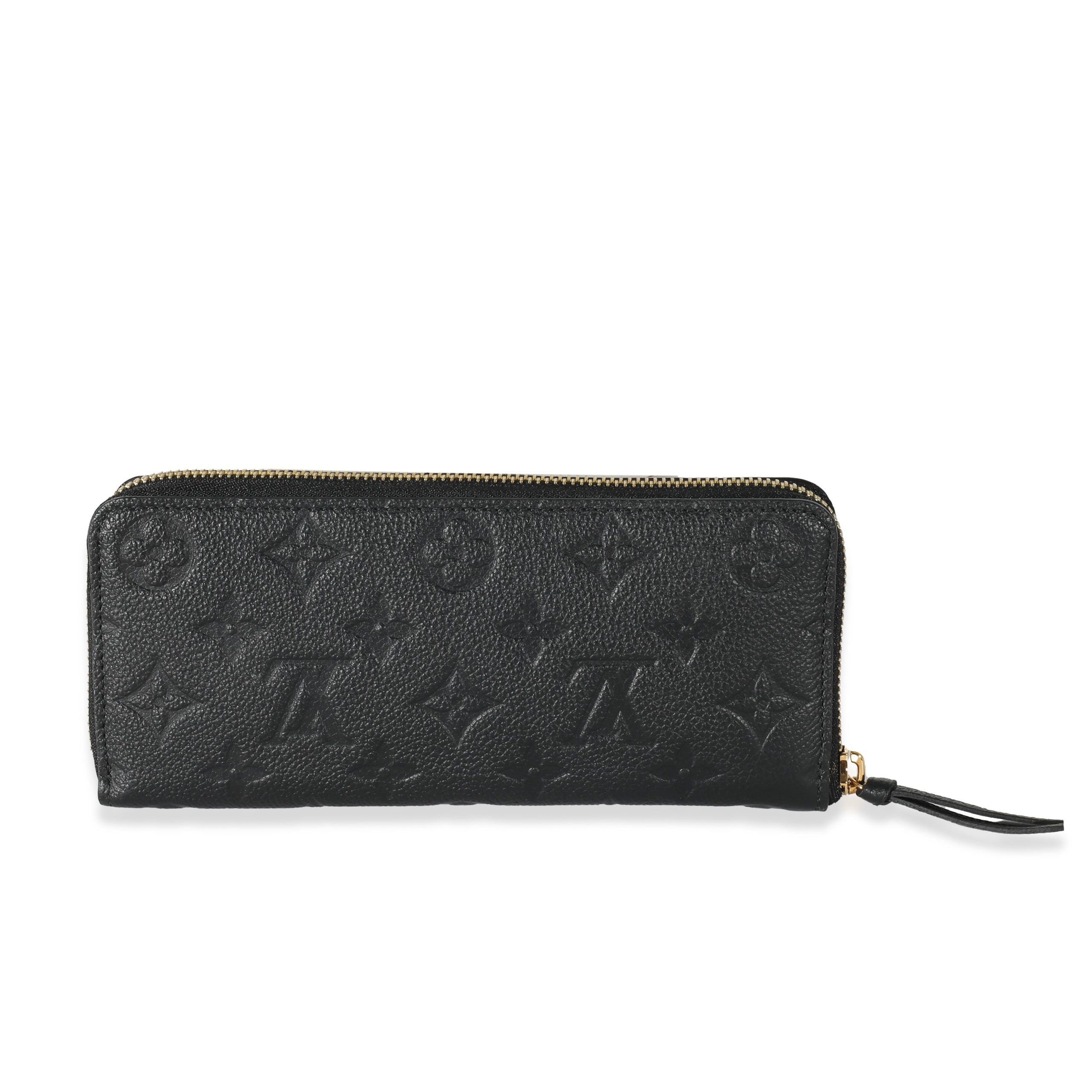 image of Louis Vuitton Black Monogram Empreinte Clemence Wallet, Women's