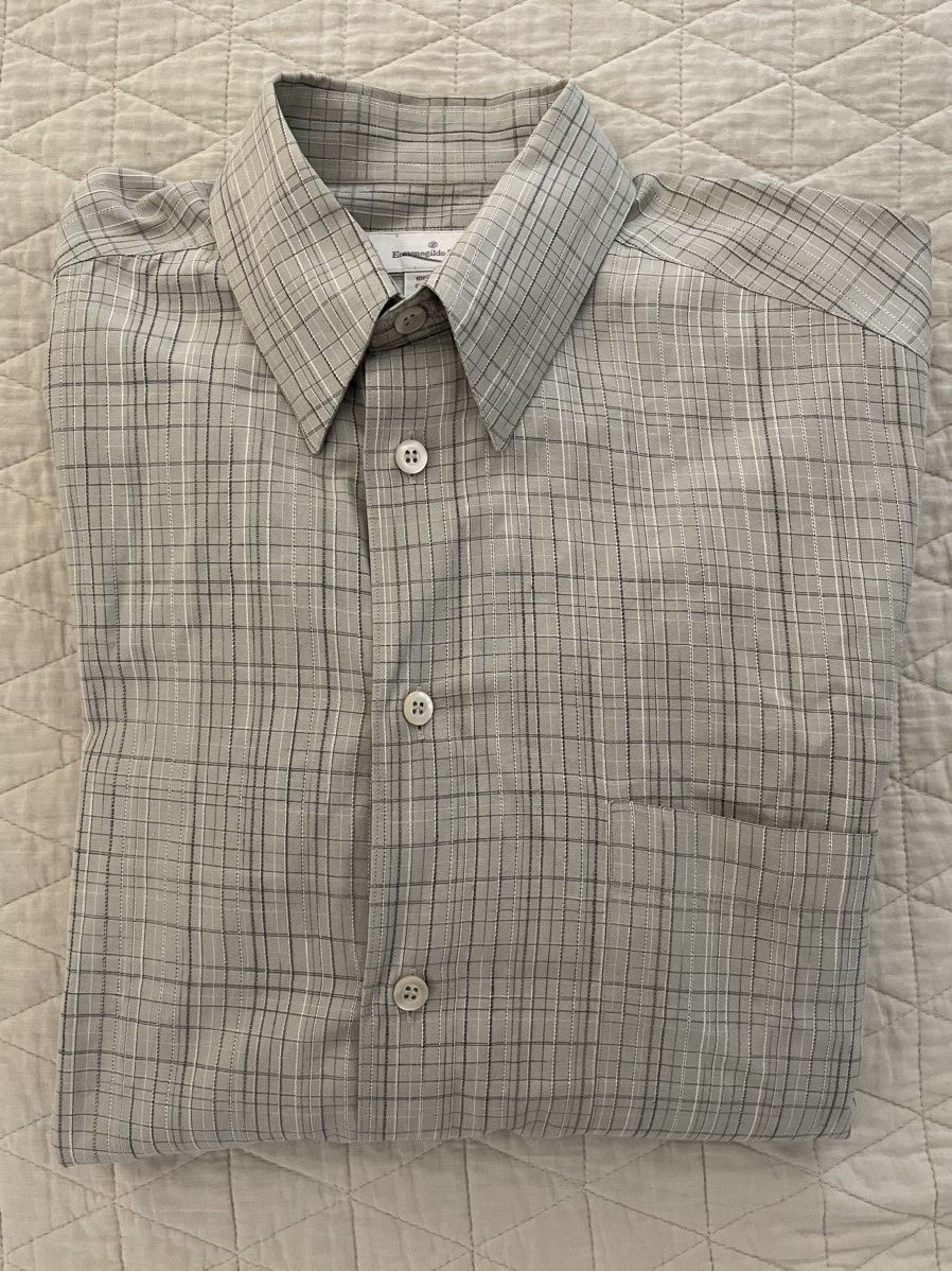Ermenegildo Zegna × Vintage Vintage Woven Check Sport Shirt Size US M / EU 48-50 / 2 - 1 Thumbnail