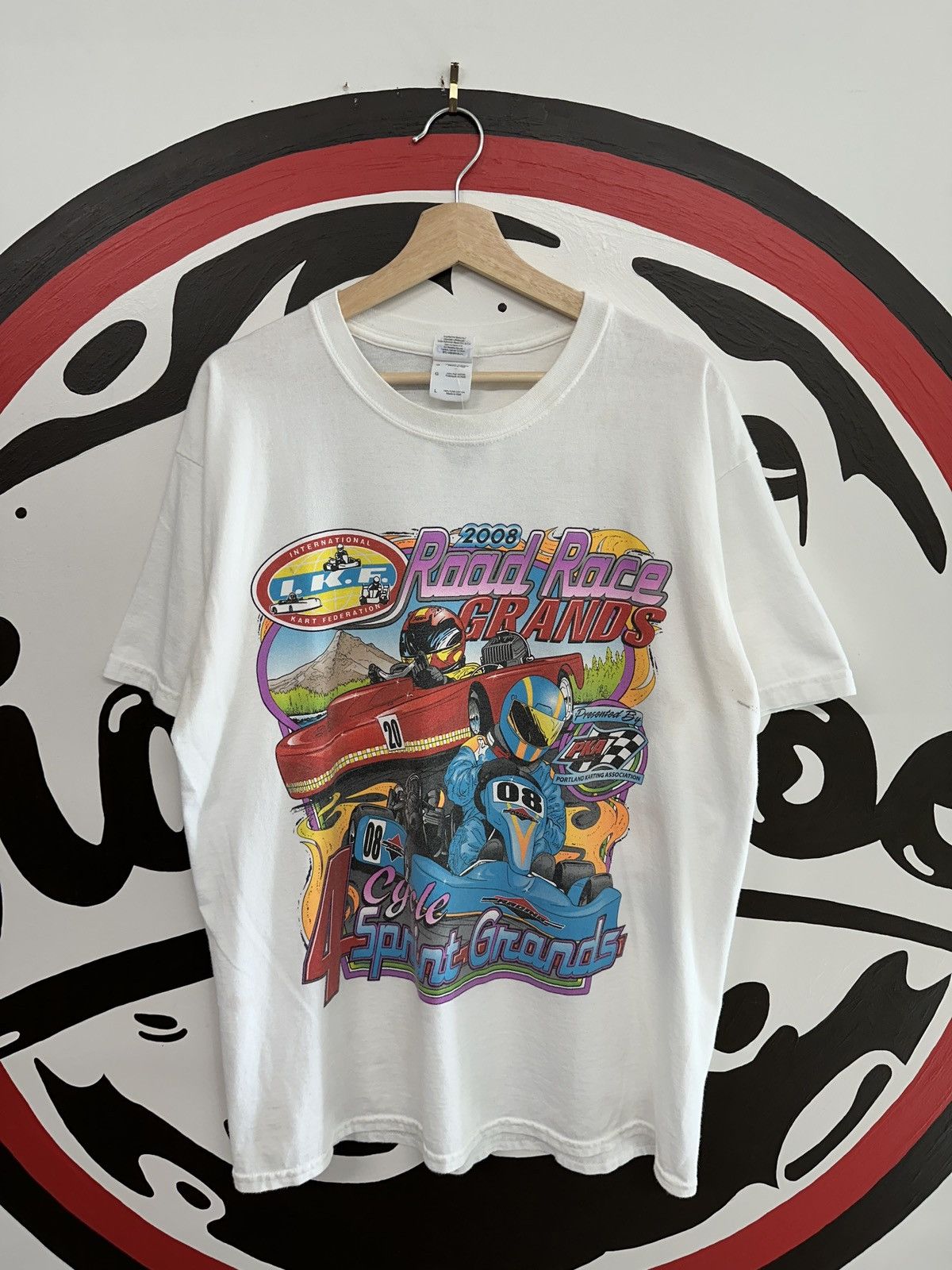 Gildan × Vintage Y2K 2008 Road Race Formula 1 Racing Graphic Tee Size US L / EU 52-54 / 3 - 1 Thumbnail