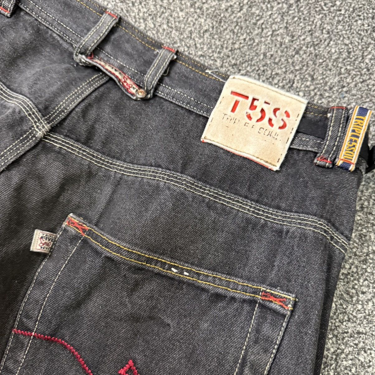 If Six Was Nine Triple 5 Soul Faded Black Baggy Crazy Jeans Size US 36 / EU 52 - 8 Thumbnail