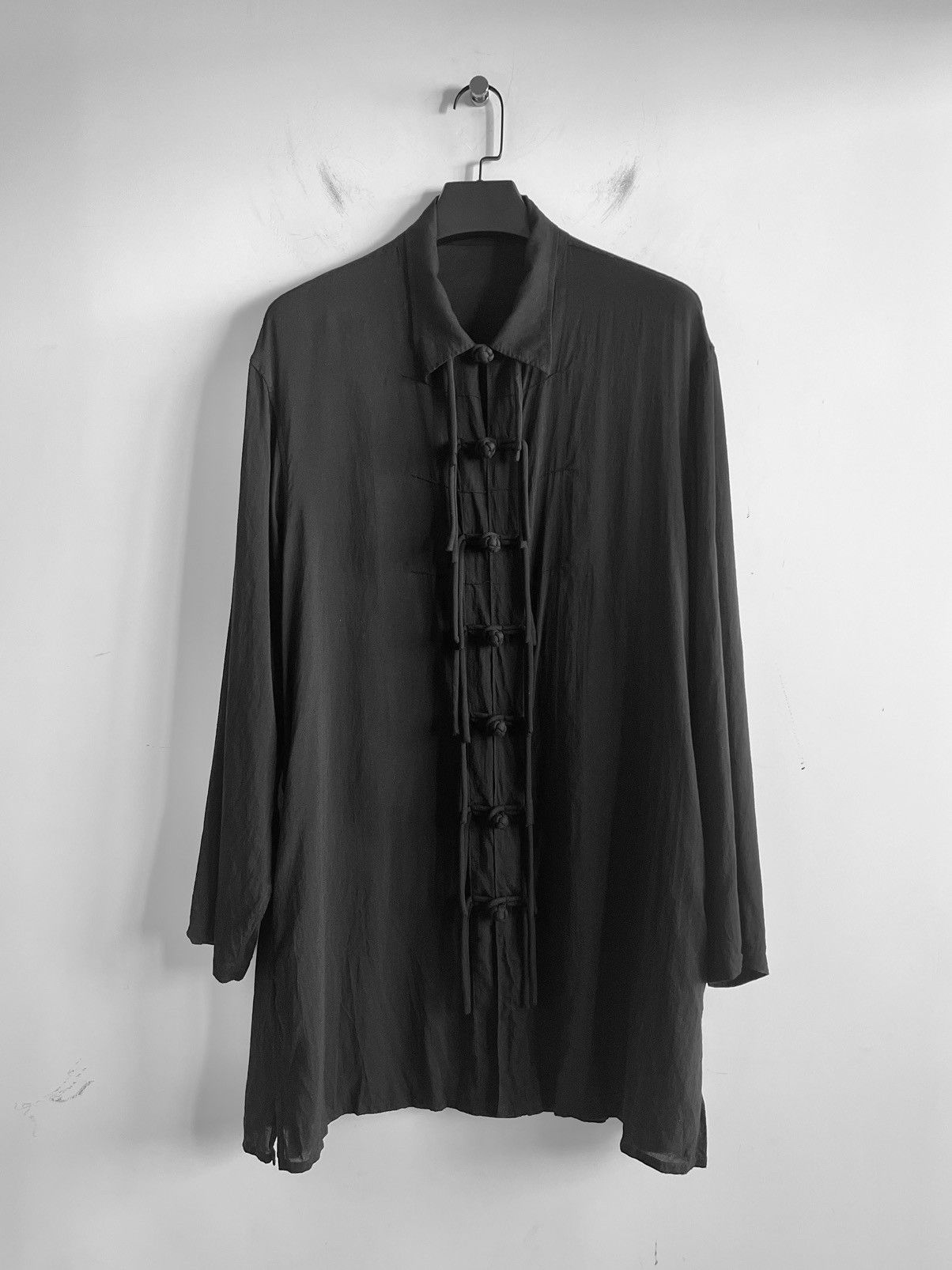 Yohji Yamamoto Yohji Yamamoto Pour Homme - Cellulose Chinese Blouse Size US M / EU 48-50 / 2 - 2 Thumbnail