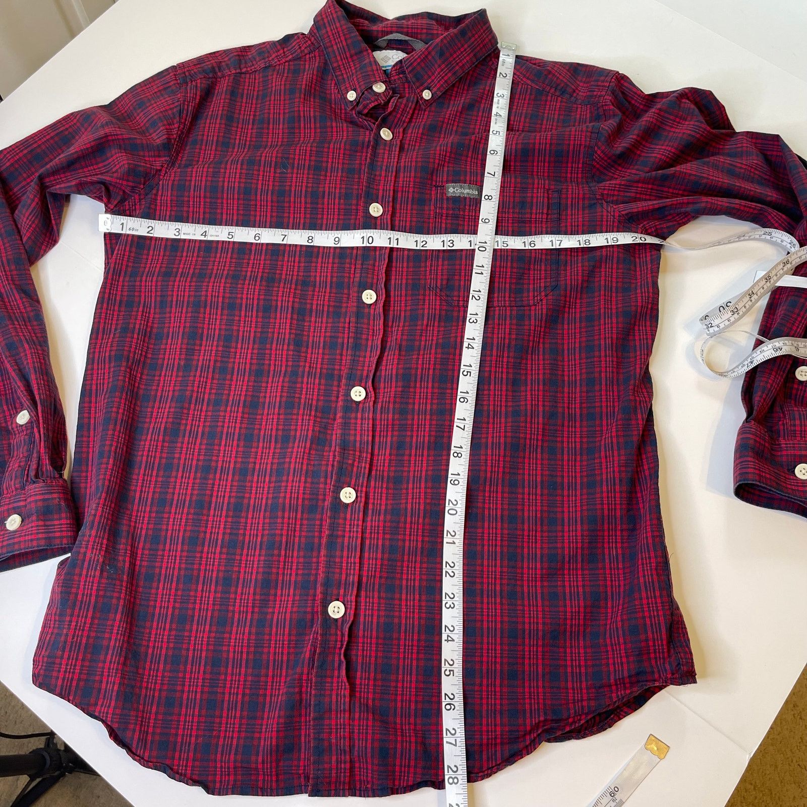 Columbia Columbia Men's Red Plaid Button Down Long Sleeve Shirt, M Size US M / EU 48-50 / 2 - 5 Thumbnail