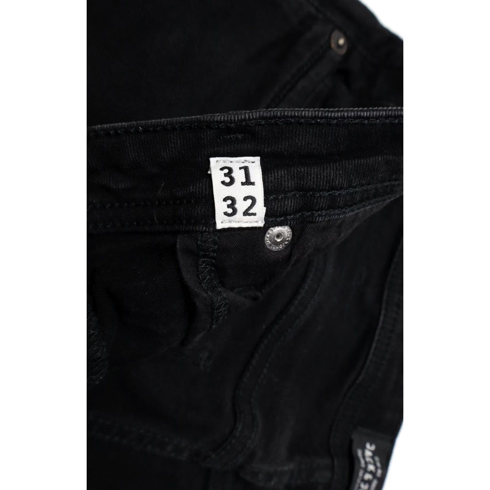 Jack & Jones JACK & JONES Glenn Slim Jeans Men's W31/L32 Black Denim Button Fly Stretchy Jeans Size US 31 - 5 Thumbnail
