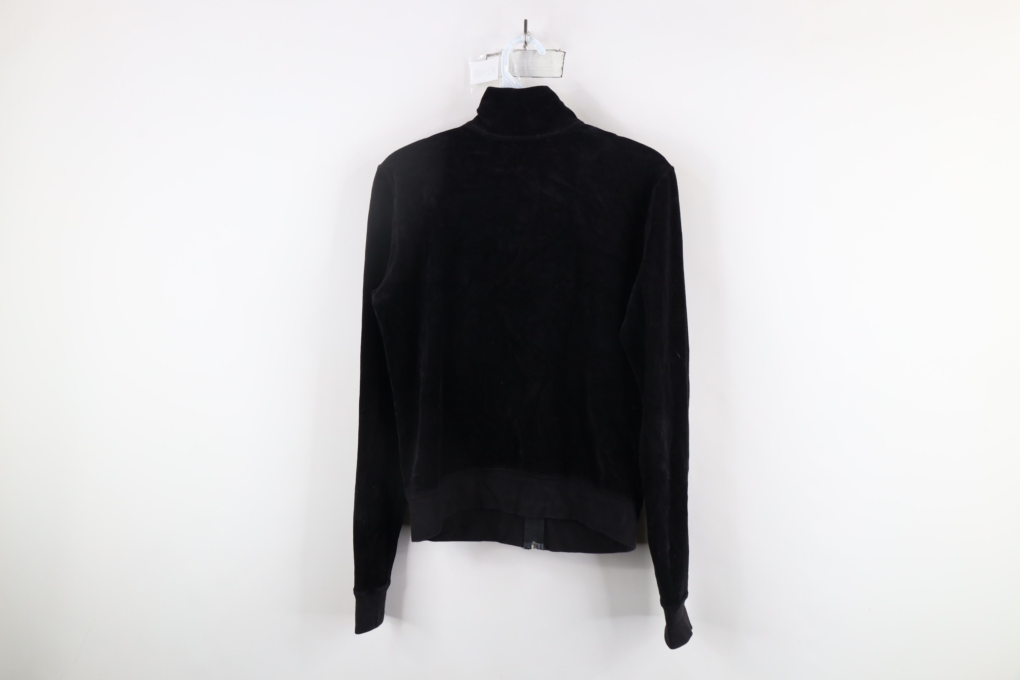 Juicy Couture × Vintage Vintage 90s Y2K Juicy Couture Velvet Velour Jacket Black USA Size L / US 10 / IT 46 - 16 Thumbnail