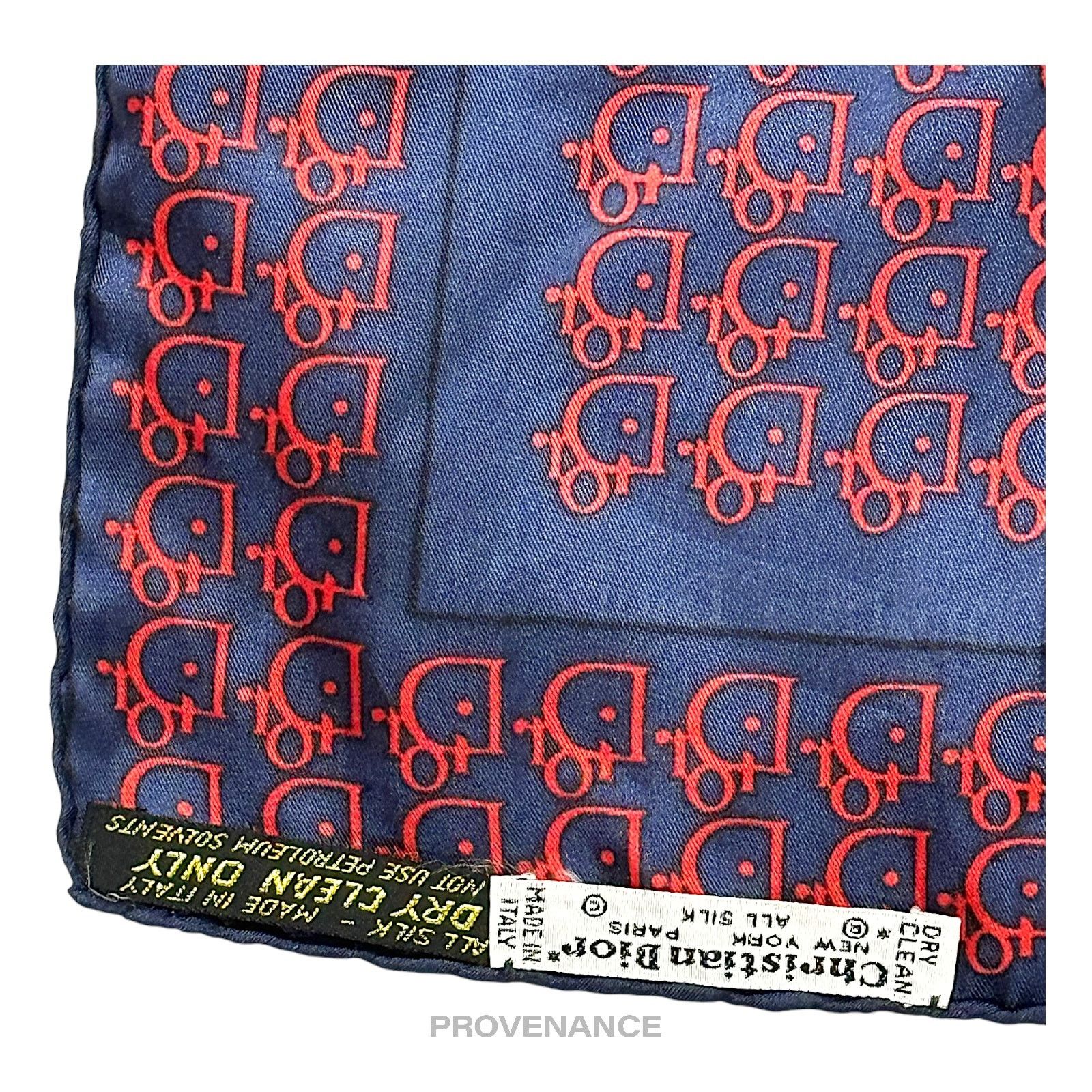 Dior 🔴 Christian Dior Trotter Monogram Silk Scarf - Navy Red Size ONE SIZE - 6 Thumbnail