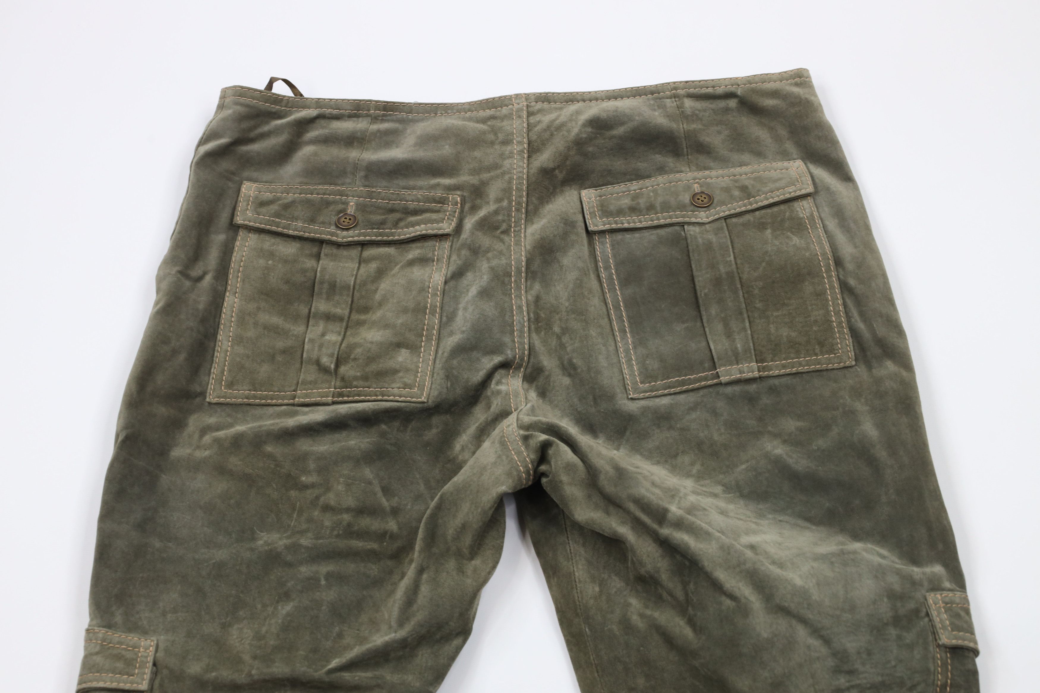 Vintage Vintage 90s Streetwear Leather Flared Wide Leg Cargo Pants Size 36" / US 14 / IT 50 - 11 Thumbnail