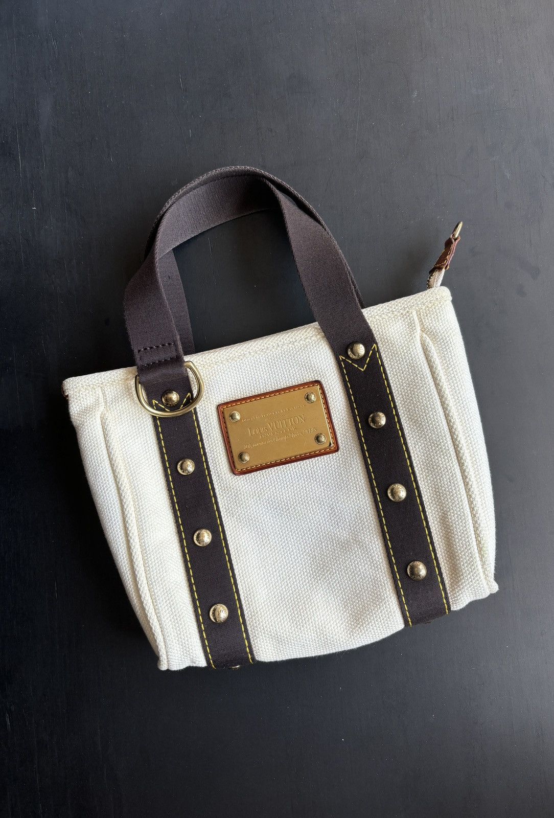 Louis Vuitton Louis Vuitton Antigua Cabas Handbag PM White Canvas Size ONE SIZE - 1 Thumbnail