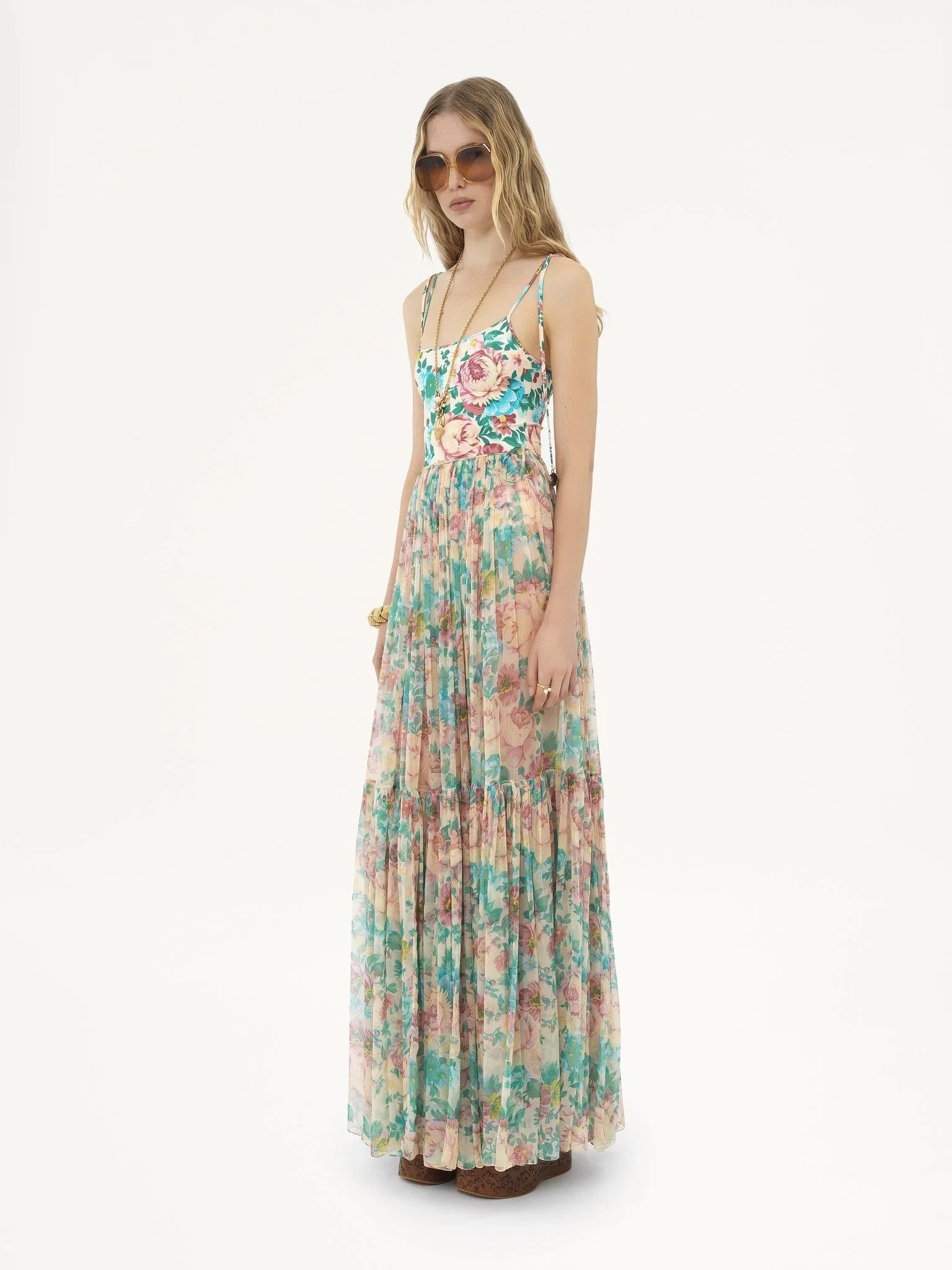 Chloe o1loc1c10326 Printed Maxi Skirt in Seed Pearl Beige Size 25" / US 0 / IT 36 - 2 Thumbnail