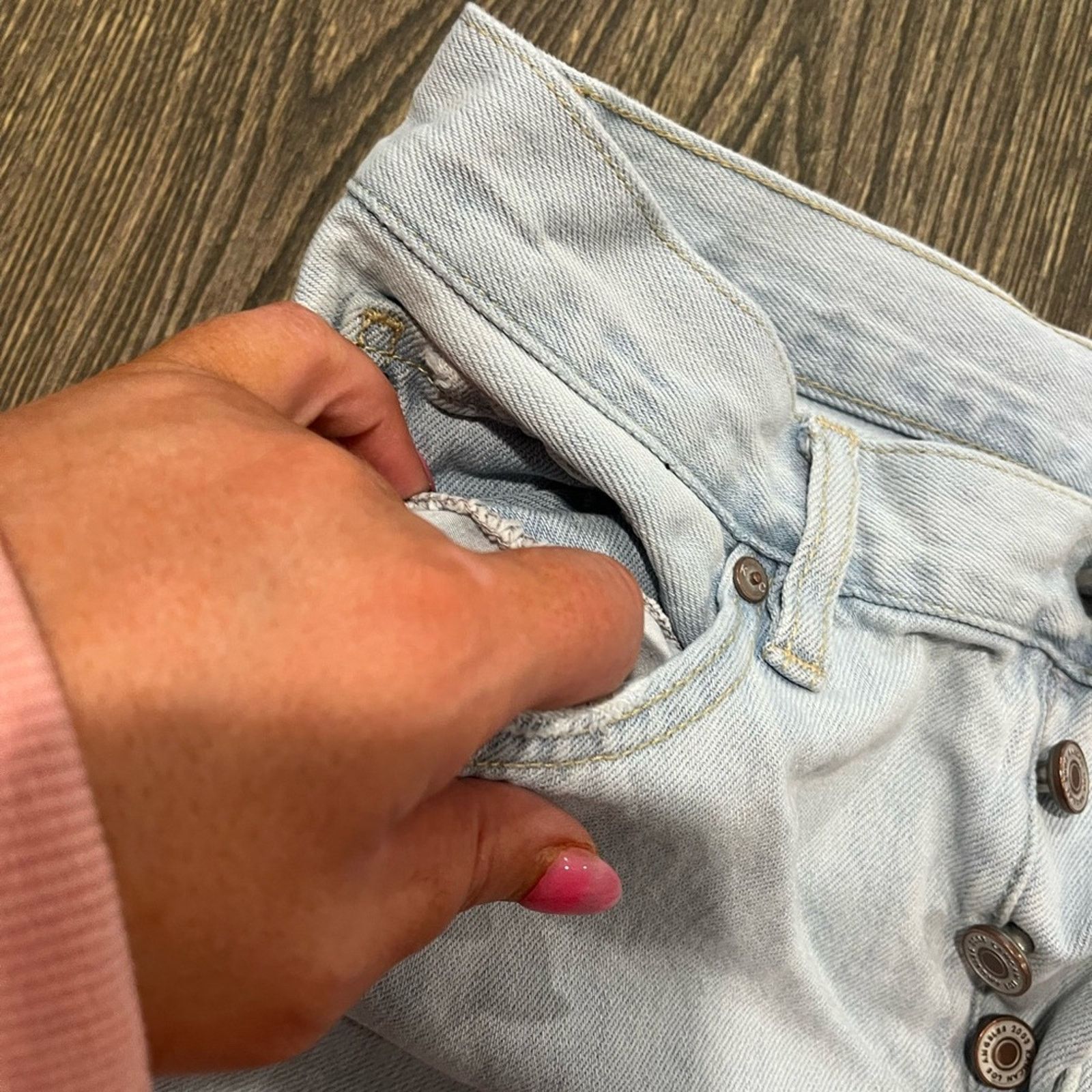 Vintage KanCan Ultra High Rise 90's Flare Jeans Distressed Size 9/28 Size 28" / US 6 / IT 42 - 5 Thumbnail