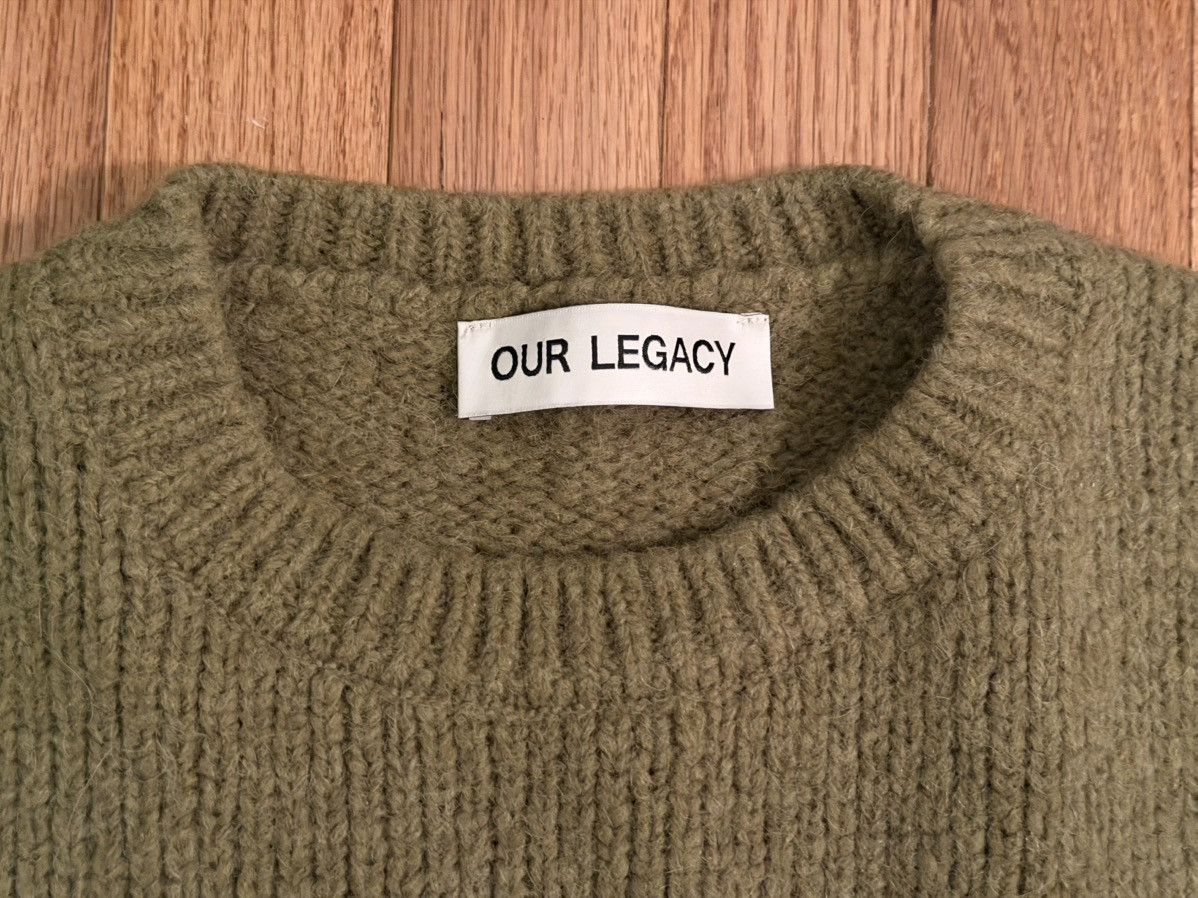 Our Legacy Our Legacy Drop Shoulder Alpaca Crew Knit in Swamp Green Size US M / EU 48-50 / 2 - 3 Thumbnail