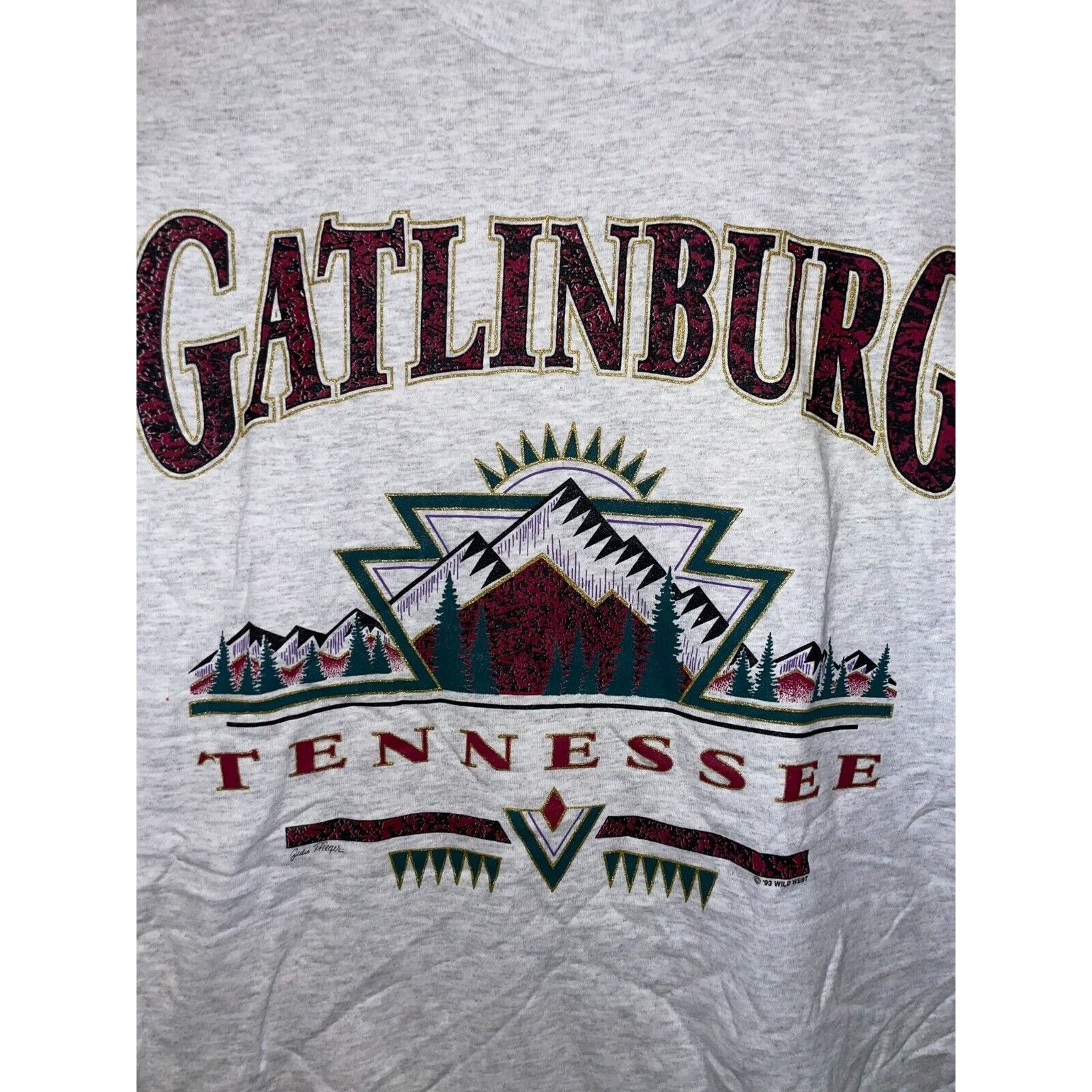 Signal Sport Vintage Gatlinburg Shirt TN Tennessee Gray Tee VTG 90s Large Size US L / EU 52-54 / 3 - 2 Thumbnail