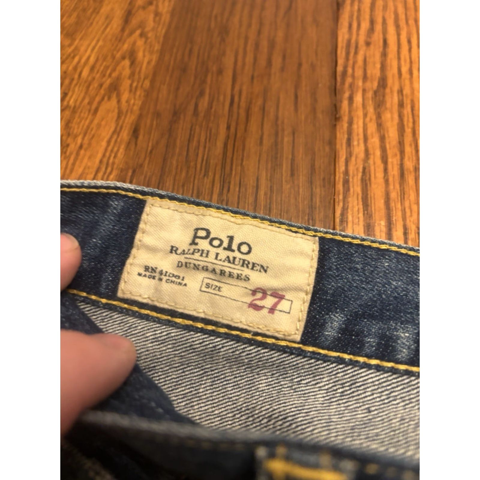 Polo Ralph Lauren VINTAGE Polo by Ralph Lauren Jeans Womens 27 Blue Distressed Crop 5-Pocket Slim Belt Loops Women Size 27" / US 4 / IT 40 - 2 Thumbnail