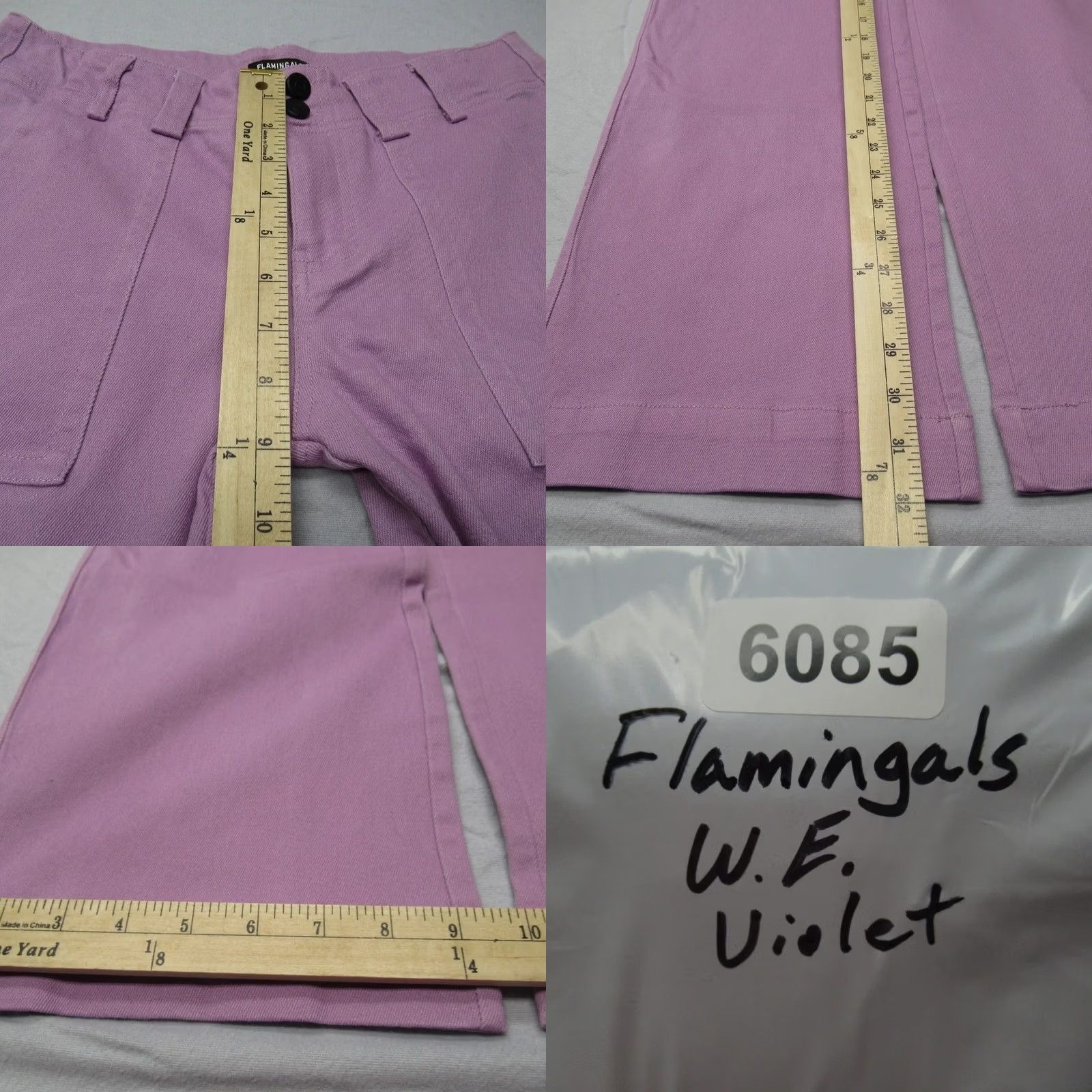 Vintage Flamingas Pants Womens Medium Purple 29x32 Baggy Wide Leg Stretch Square Pockets Size 32" / US 10 / IT 46 - 9 Thumbnail