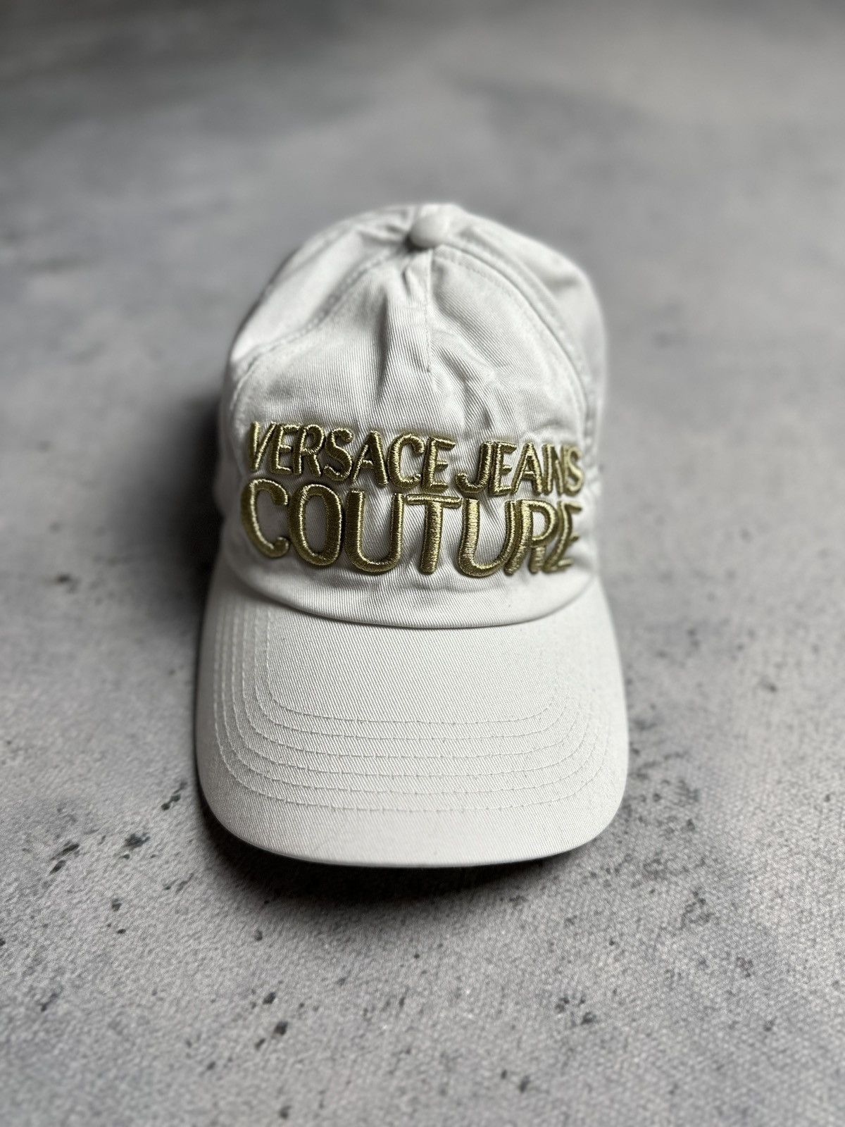 Versace Versace Jeans Couture White Gold Big Logo Cap Hat y2k Rap Size ONE SIZE - 3 Thumbnail