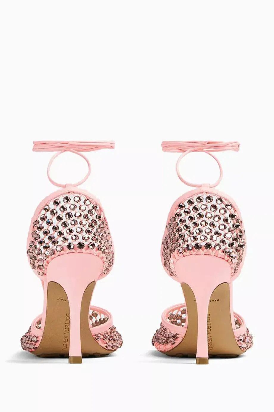 Bottega Veneta o1n1vont1224 Sparkle Stretch Lace- Up Sandals in Pink Size US 12 / IT 42 - 3 Thumbnail