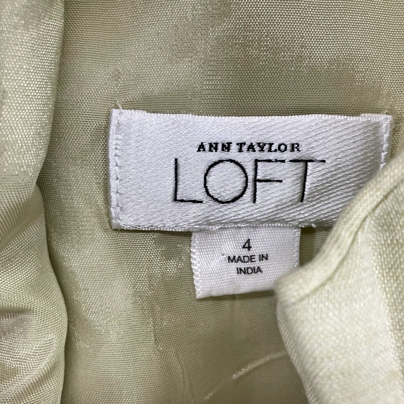Loft VINTAGE LOFT Dress 4 Sleeveless A-Line Midi Light Pastel Green V-Neck Zip Women's Size S / US 4 / IT 40 - 3 Thumbnail
