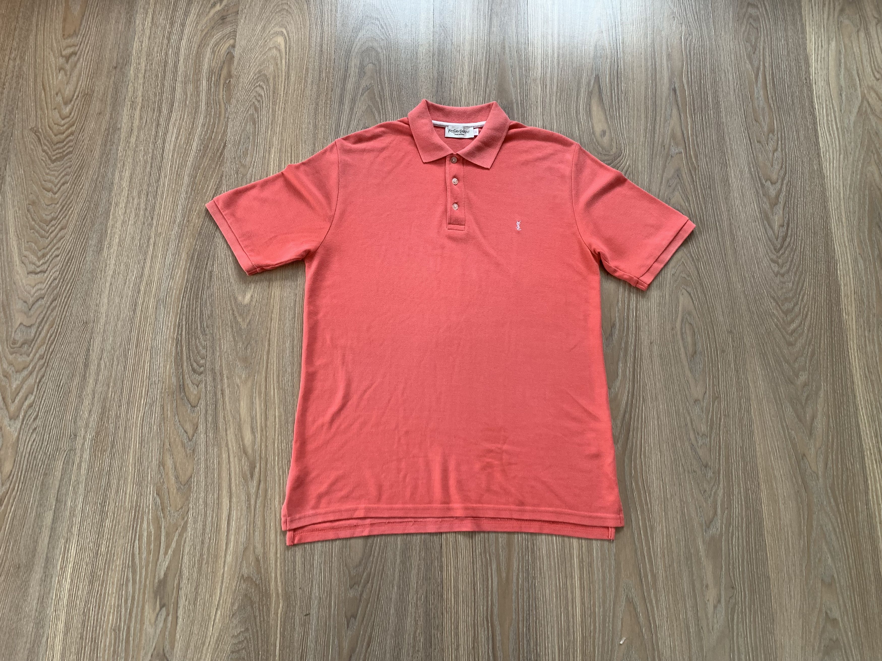 Yves Saint Laurent Vintage Yves Saint Laurent Pink Coral Polo T Shirt Size US L / EU 52-54 / 3 - 9 Thumbnail