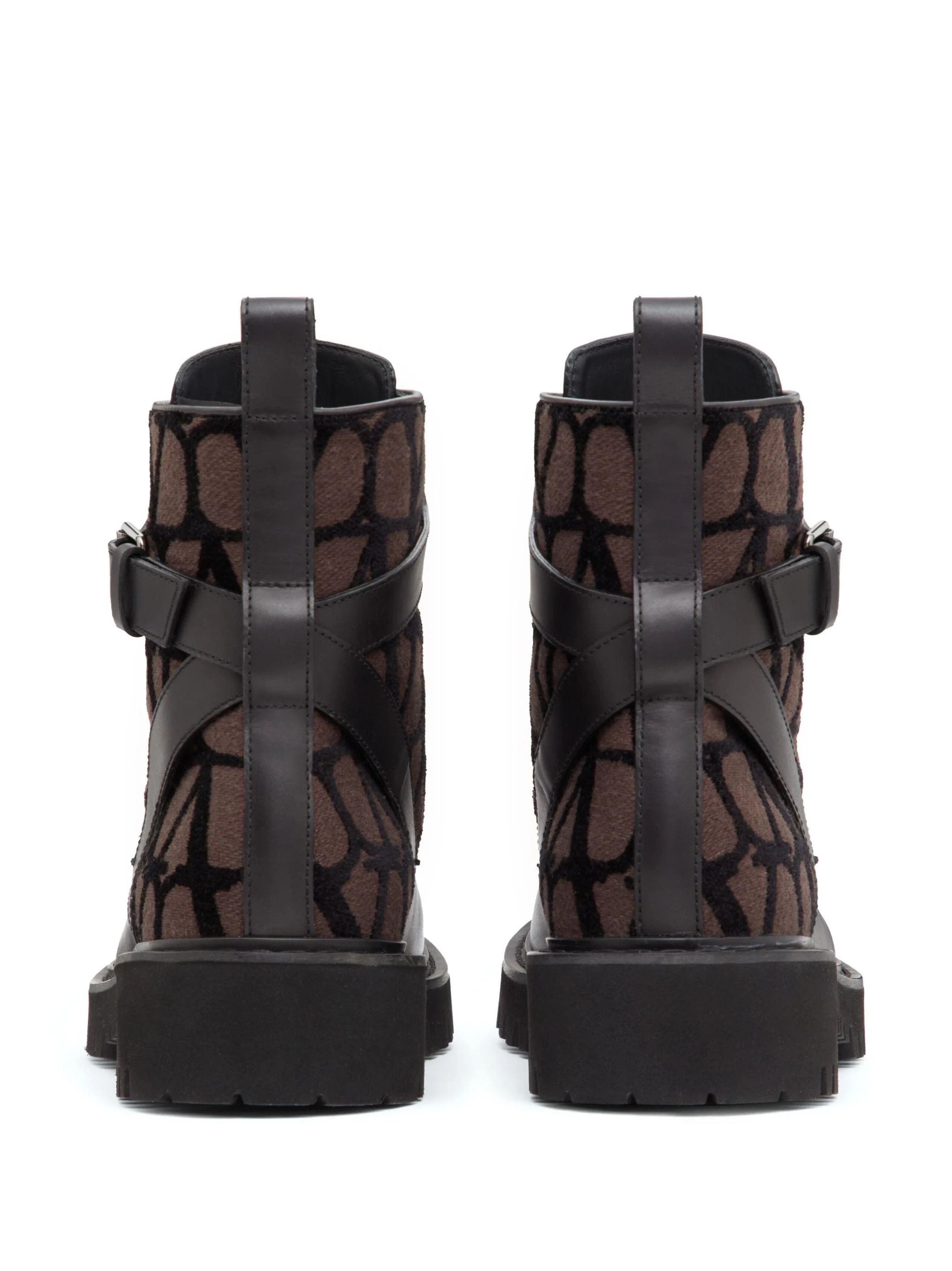 Valentino o1s22i1n0924 Leather Canvas Ankle Boots in Black Size US 7 / IT 37 - 3 Thumbnail