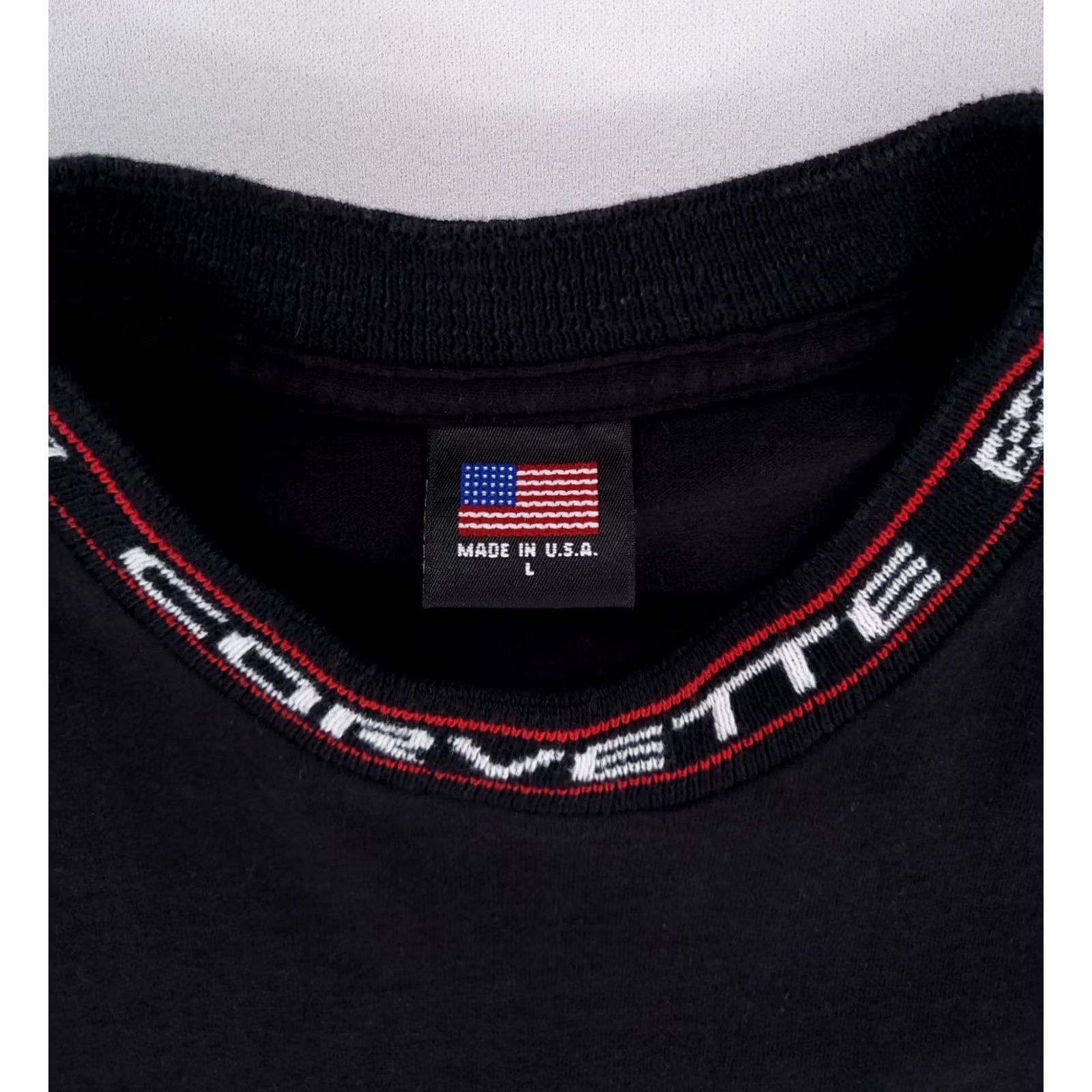 Vintage VINTAGE Corvette T Shirt Embroidered 90s Ringer Made USA Black Short Sleeve Mens L Size US L / EU 52-54 / 3 - 3 Thumbnail