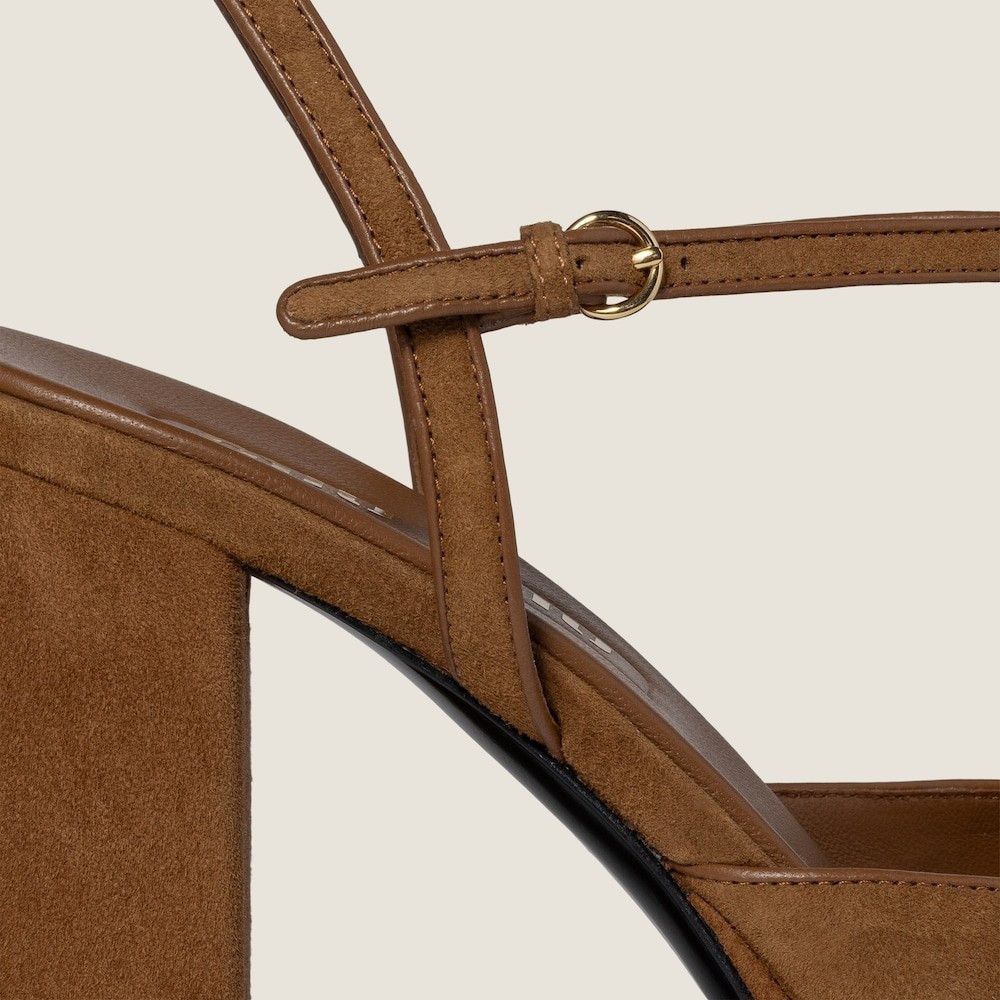 MIU MIU $1550 Oak Suede Platform Sandals New & Authentic (Wo