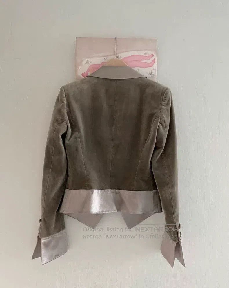 Valentino Valentino Grey velvet jacket Size S / US 4 / IT 40 - 4 Thumbnail