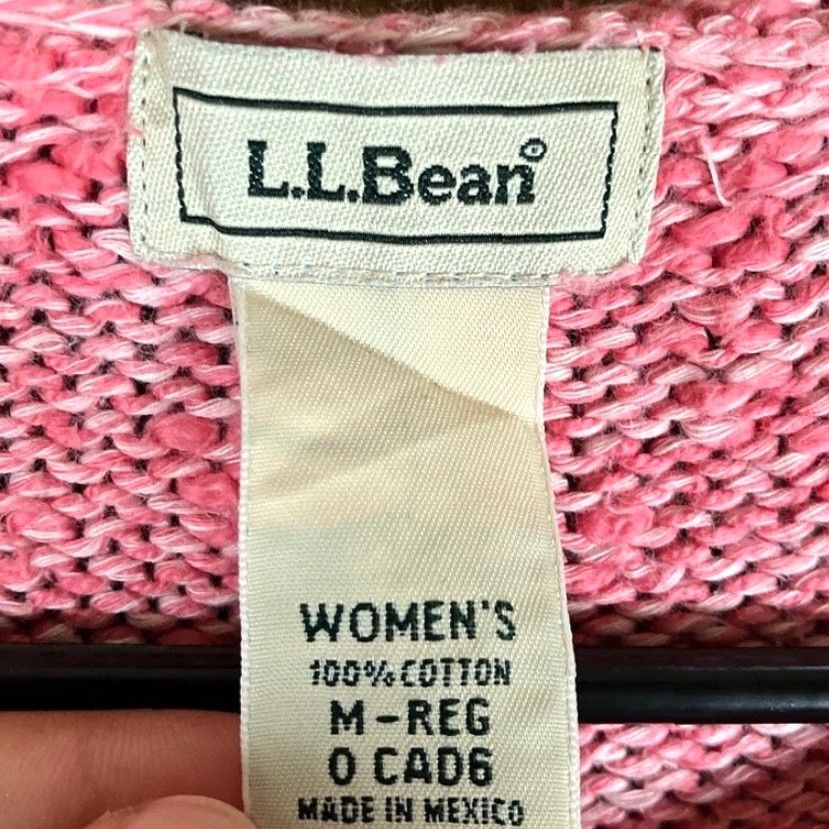 Vintage LL Bean Womens Sweater Pink Marbled Chunky Knit 100% Cotton Medium Size M / US 6-8 / IT 42-44 - 6 Thumbnail