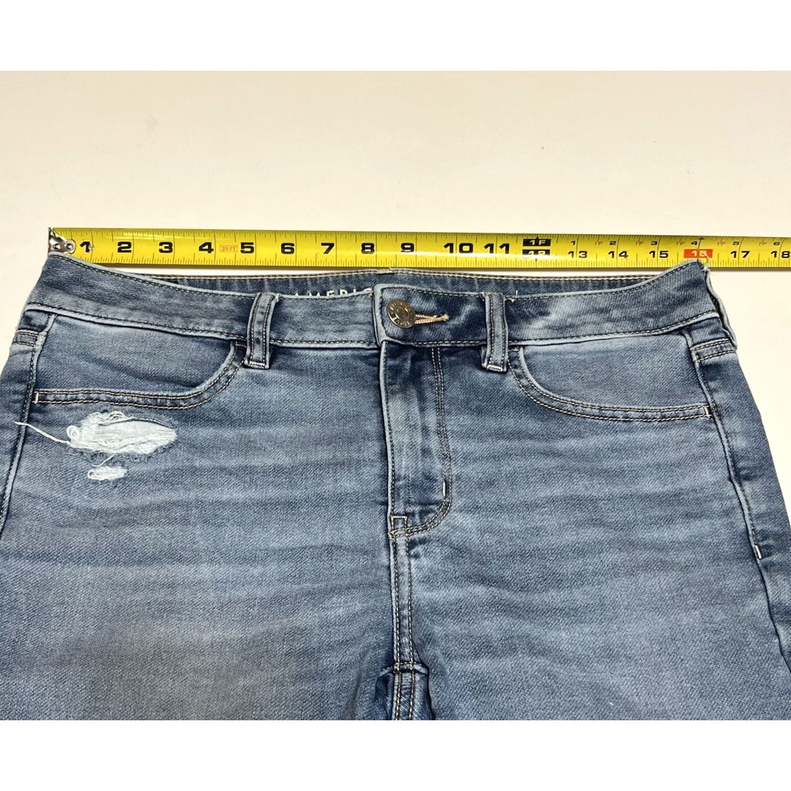 American Eagle Outfitters VINTAGE? No. American Eagle Outfitters Next Level Stretch High Rise Jegging Jeans Distressed 6 Reg 32x28 Women Jeans Size 28" / US 6 / IT 42 - 3 Thumbnail