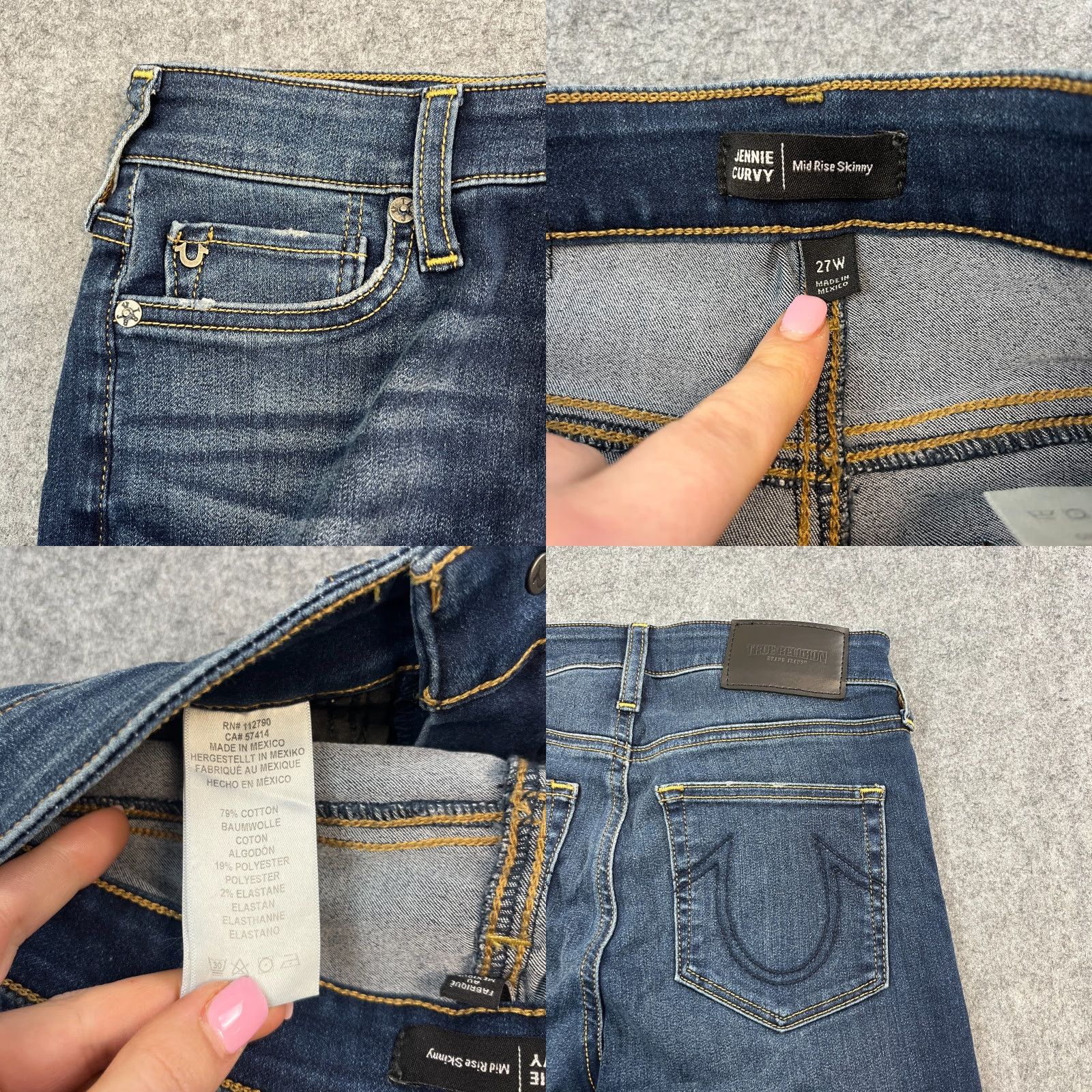 True Religion True Religion Jeans Slim Skinny 27 30 UK 8 Dark Wash Blue Jennie Curvy Womens Jeans Clothing Shoes Accessories Size 30" / US 8 / IT 44 - 8 Thumbnail