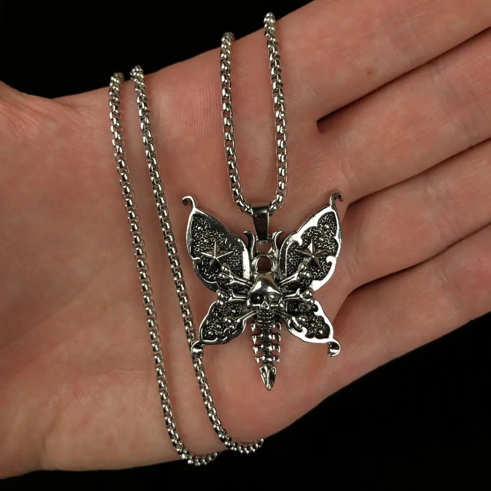Jewelry Butterfly Skull Star Necklace Punk Chain Size ONE SIZE - 1 Thumbnail
