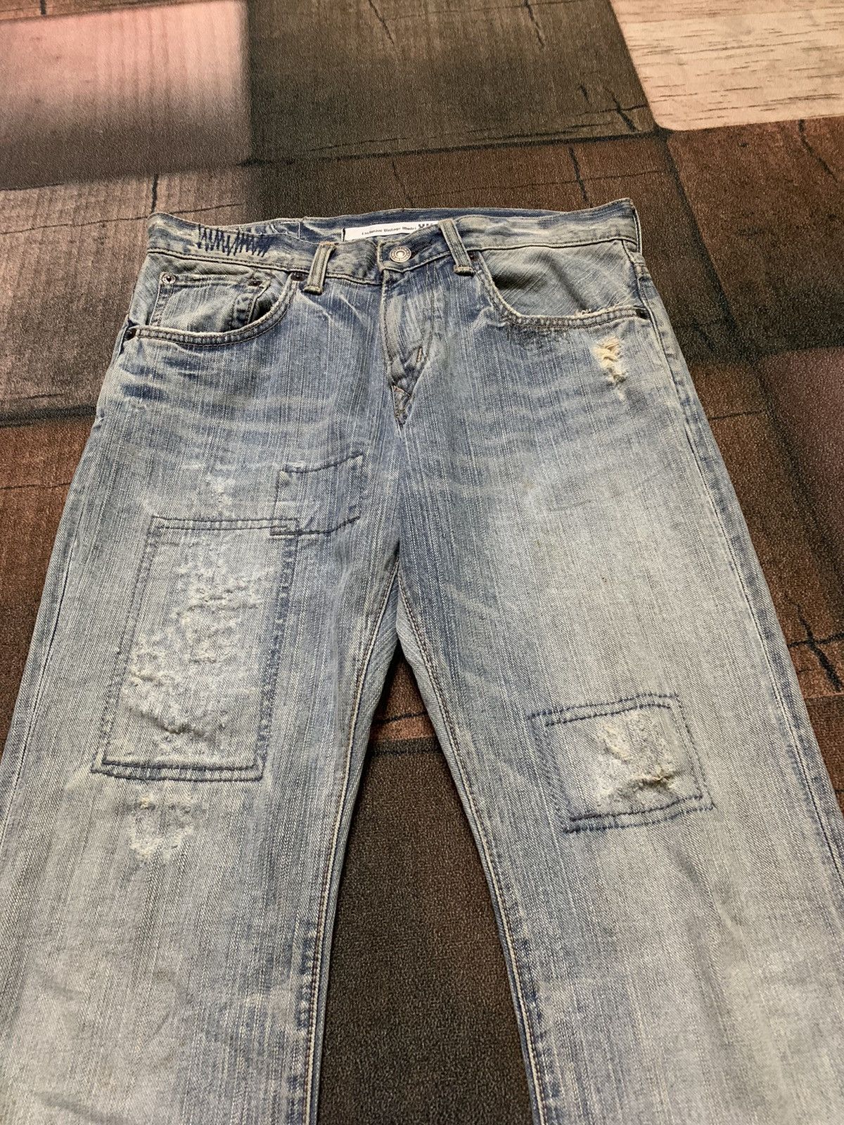 Edwin FLARE vintage edwin distressed denim patchwork sashiko Size US 29 - 3 Thumbnail