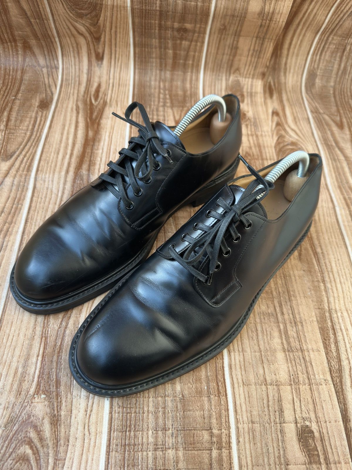 Louis Vuitton Louis Vuitton Black Leather Lace Up Derby Oxfords Size US 9 / EU 42 - 1 Thumbnail