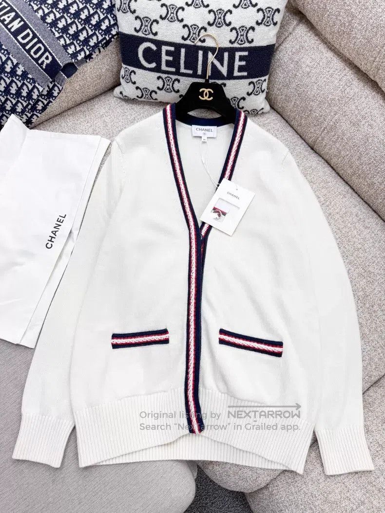 Chanel Chanel Red and blue striped rolled edge silhouette loose c Size XXS / US 00 / IT 34 - 2 Thumbnail
