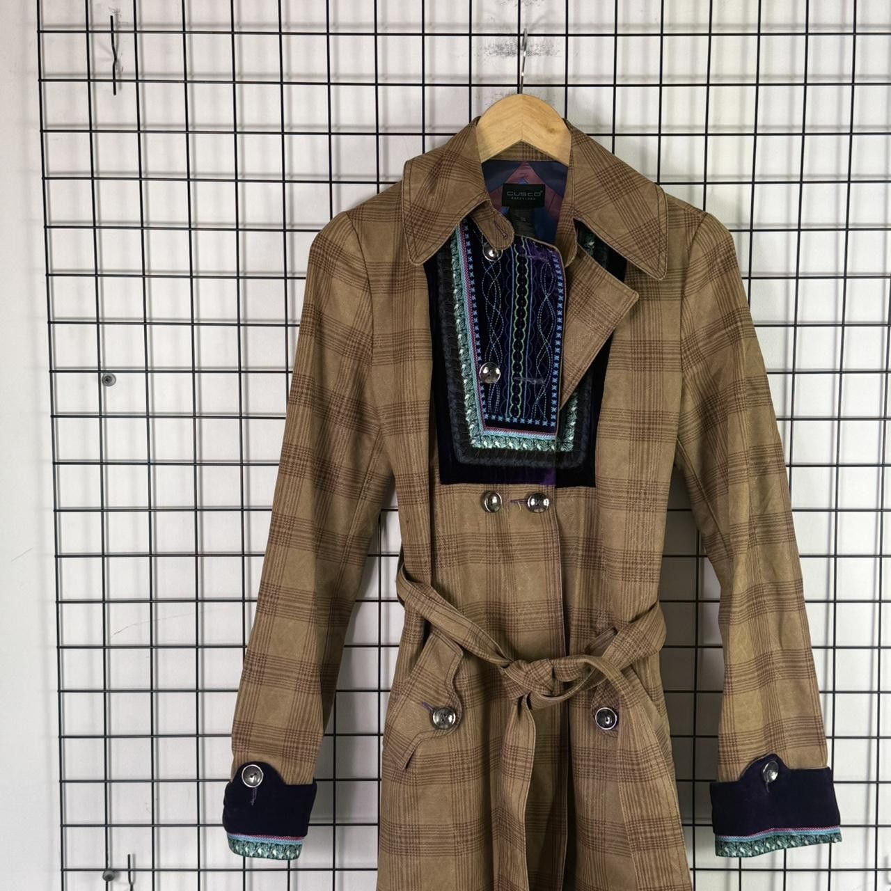 Custo Barcelona Custo Barcelona Womans Coat Beige Black Patchwork Size M / US 6-8 / IT 42-44 - 4 Thumbnail