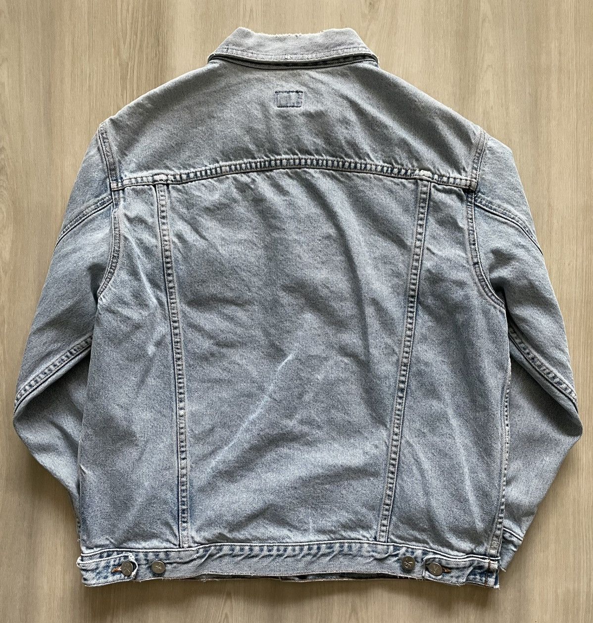 Calvin Klein × Vintage Vintage Calvin Klein Double Stone Wash Trucker USA Sz L Size L / US 10 / IT 46 - 4 Thumbnail