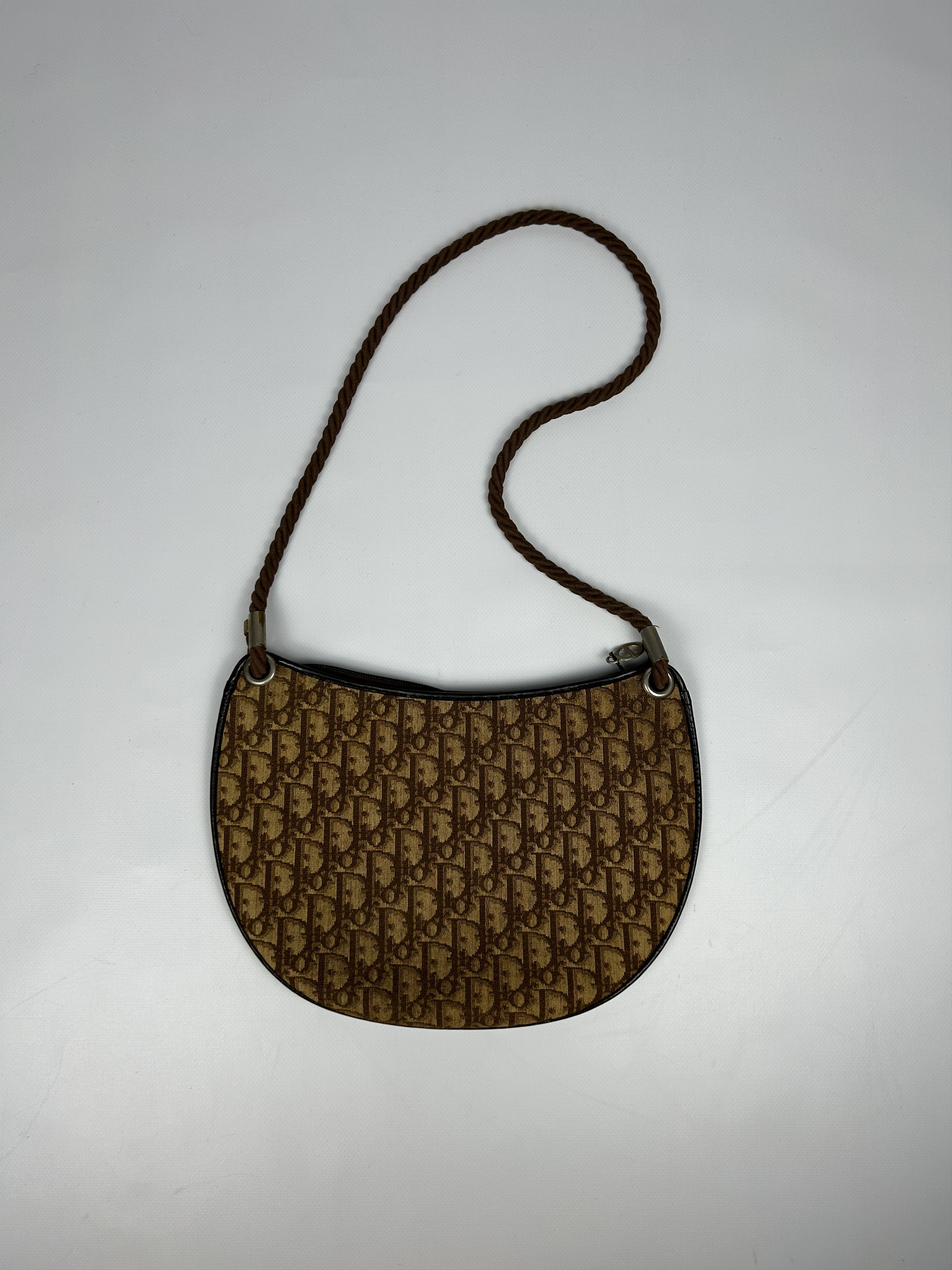 Dior Vintage 80s Dior trotter oblique monogram rope shoulder bag Size ONE SIZE - 6 Thumbnail