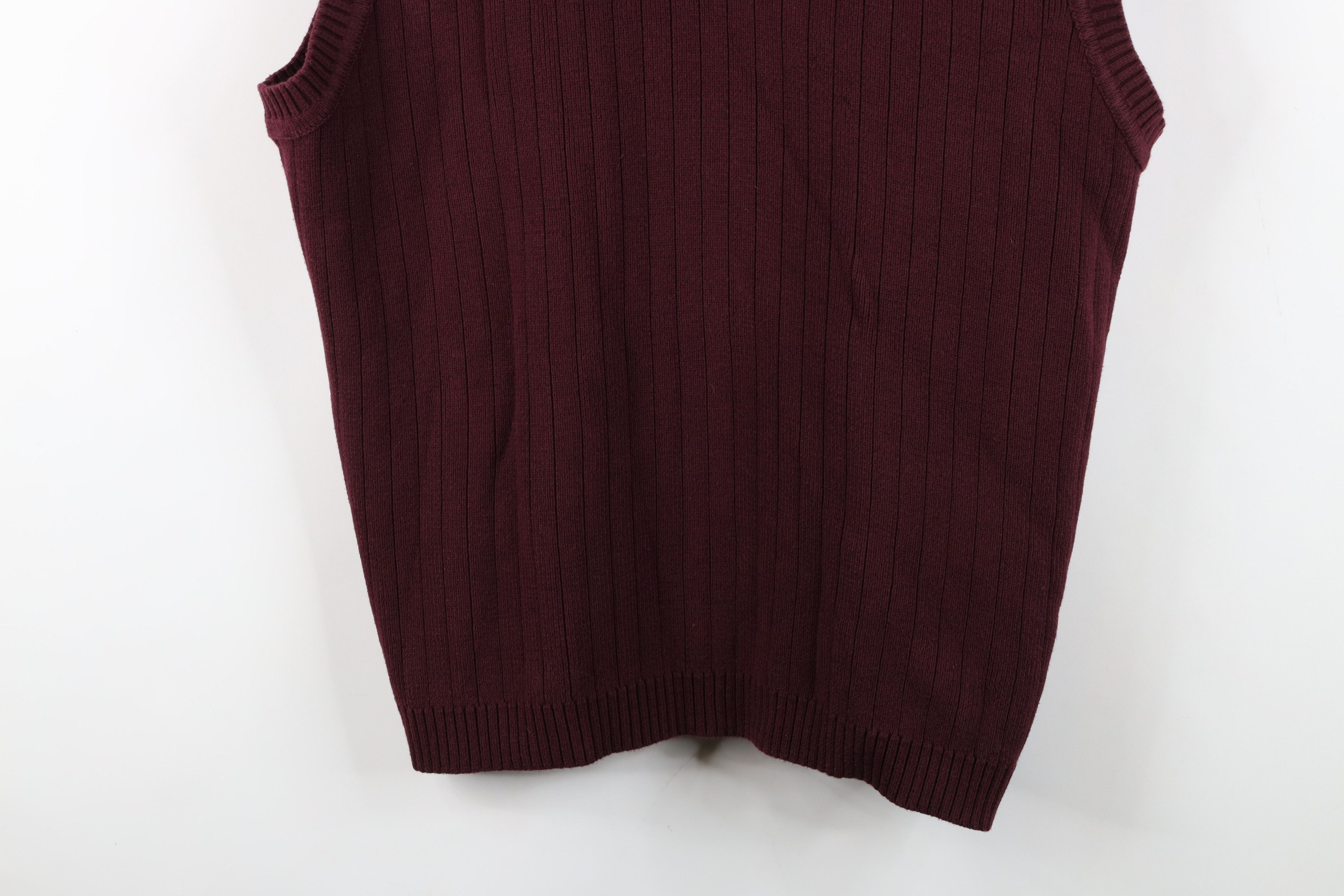 Vintage Vintage 90s Streetwear Blank Cotton Ribbed Knit Sweater Vest Size US L / EU 52-54 / 3 - 3 Thumbnail