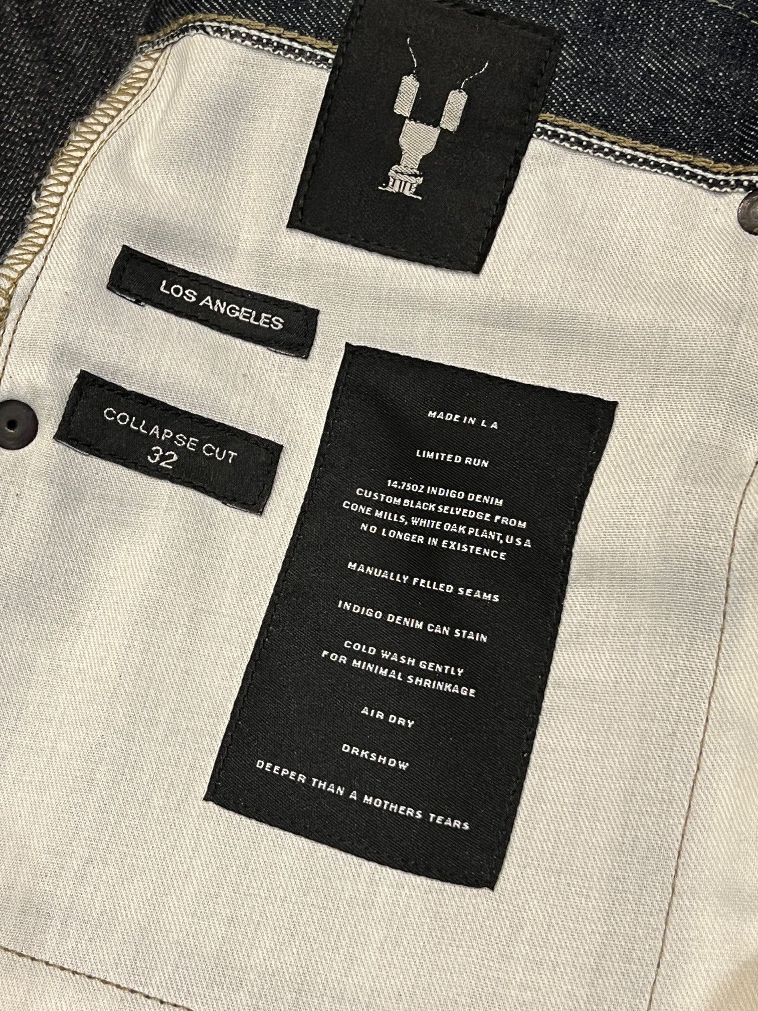 Rick Owens Drkshdw Rick Owens DRKSHDW Collapse Cut Raw Cone Mills Denim Size US 32 / EU 48 - 6 Thumbnail